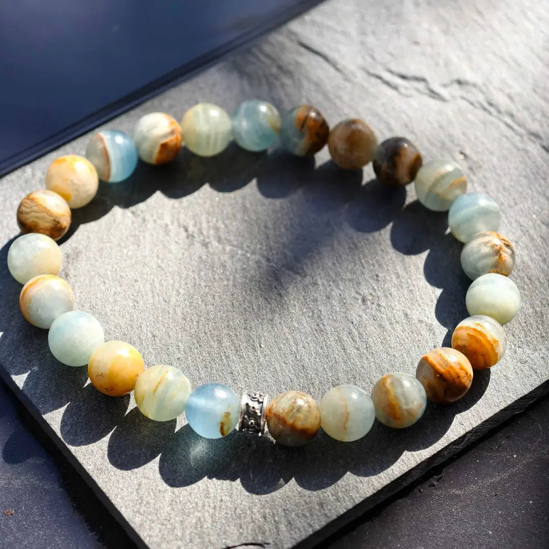 Lemurian Aquatine Calcite Bracelet II (8-9mm)