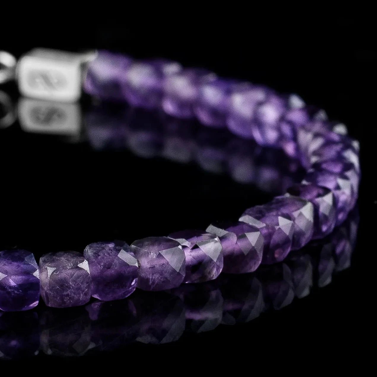 Amethyst Cube Bracelet XXI (4mm)