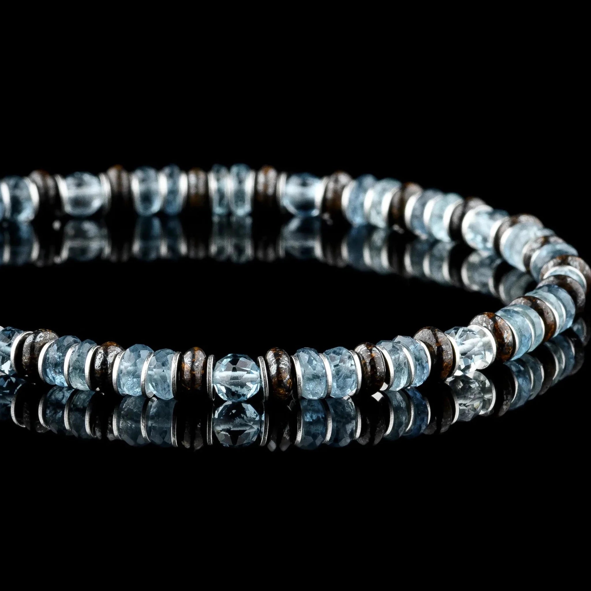 Aquamarine - Bronzite Bracelet I (4-4.5mm)