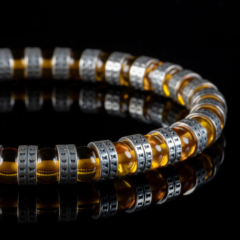 Armored Baltic Amber Bracelet III (6mm) - Primary Specimen