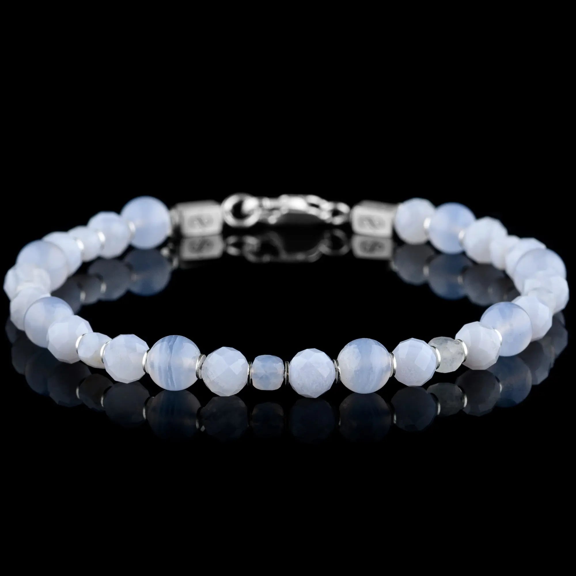Blue Lace Agate- Chalcedony Bracelet I (4-6mm)