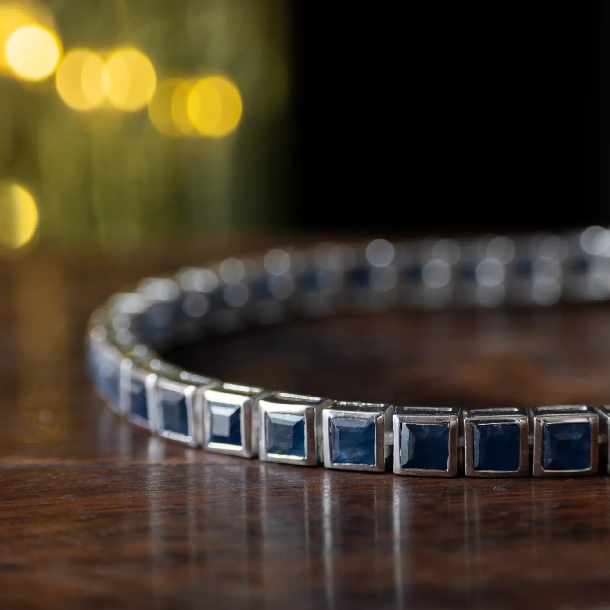 Blue Sapphire - Silver Tennis Bracelet II