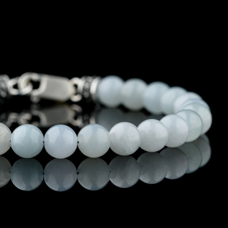 Burmese Grey Green Jade Bracelet XX (7mm) - Primary Specimen