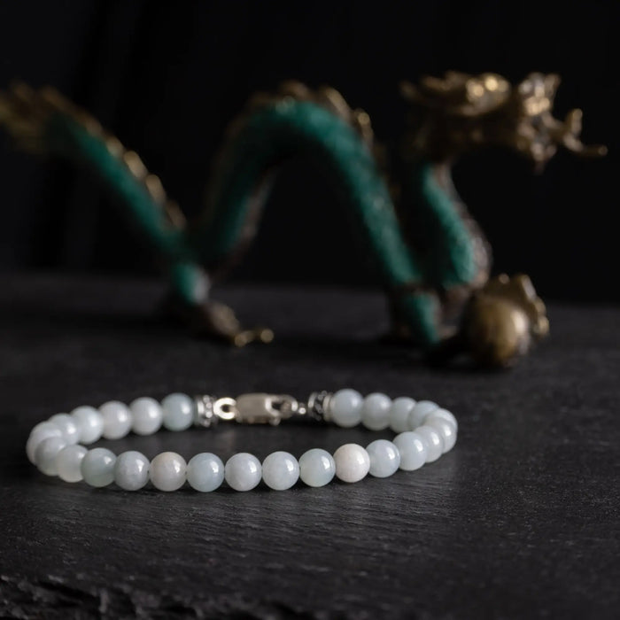 Burmese Grey Green Jade Bracelet XX (7mm) - Secondary Specimen