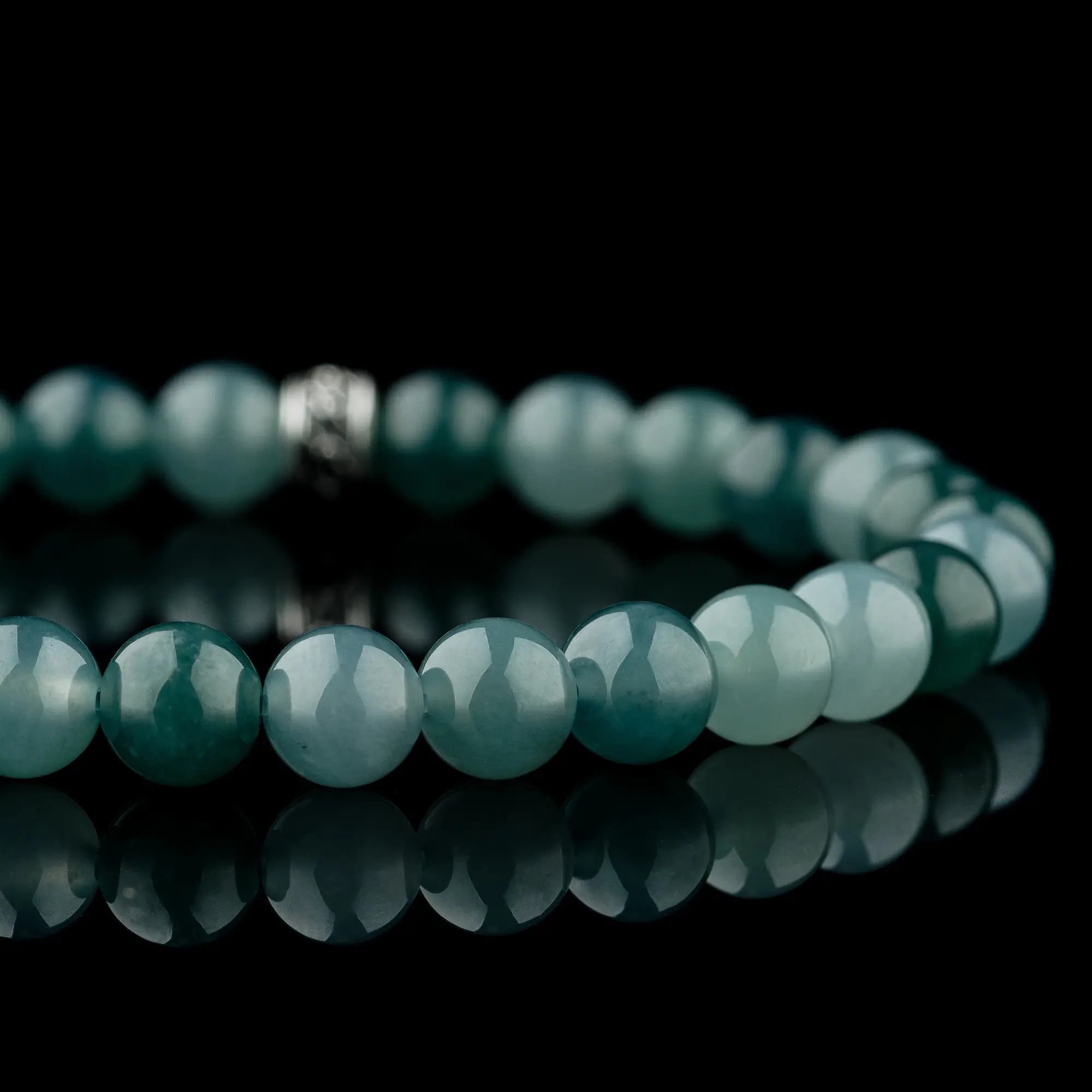 Burmese Mixed Green Jade Bracelet XVII (7mm)