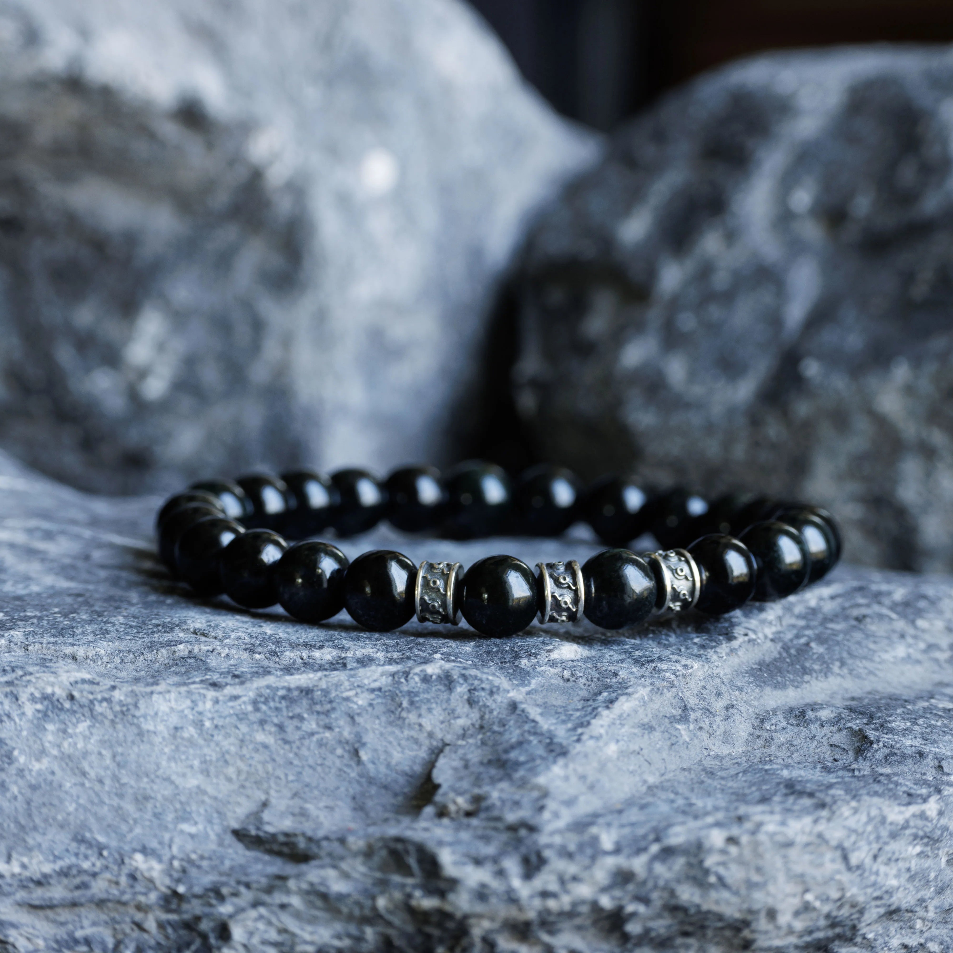Burmese Black Jade Bracelet II (8mm)