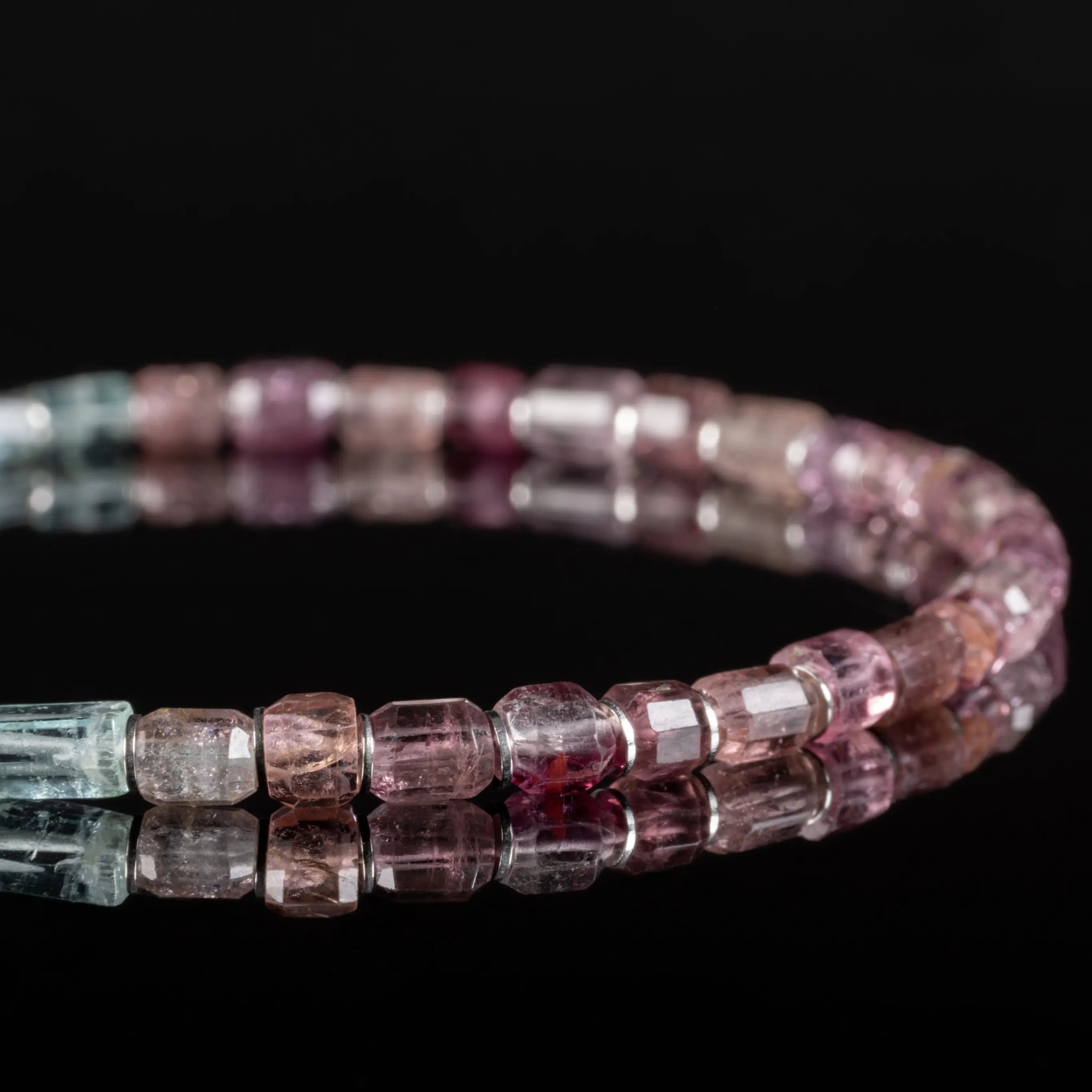 Emerald - Pink Tourmaline Bracelet XVI (2-4mm)