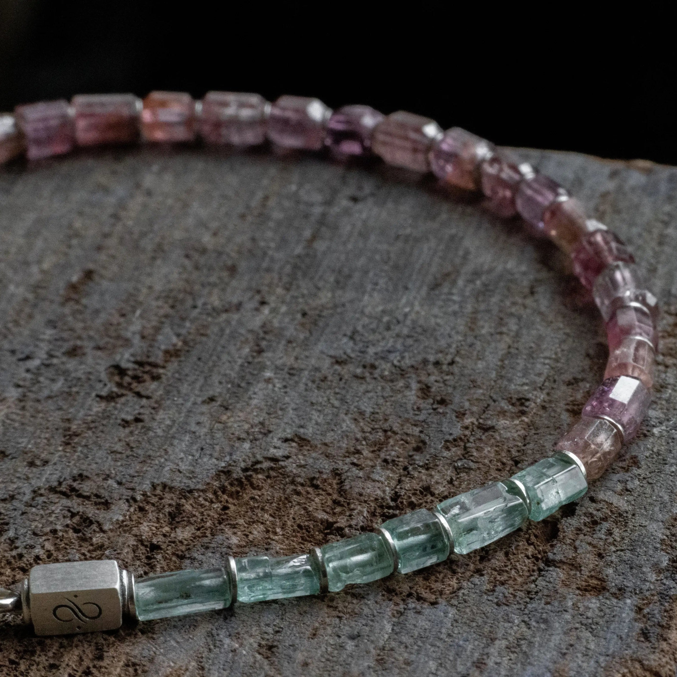 Emerald - Pink Tourmaline Bracelet XVI (2-4mm)