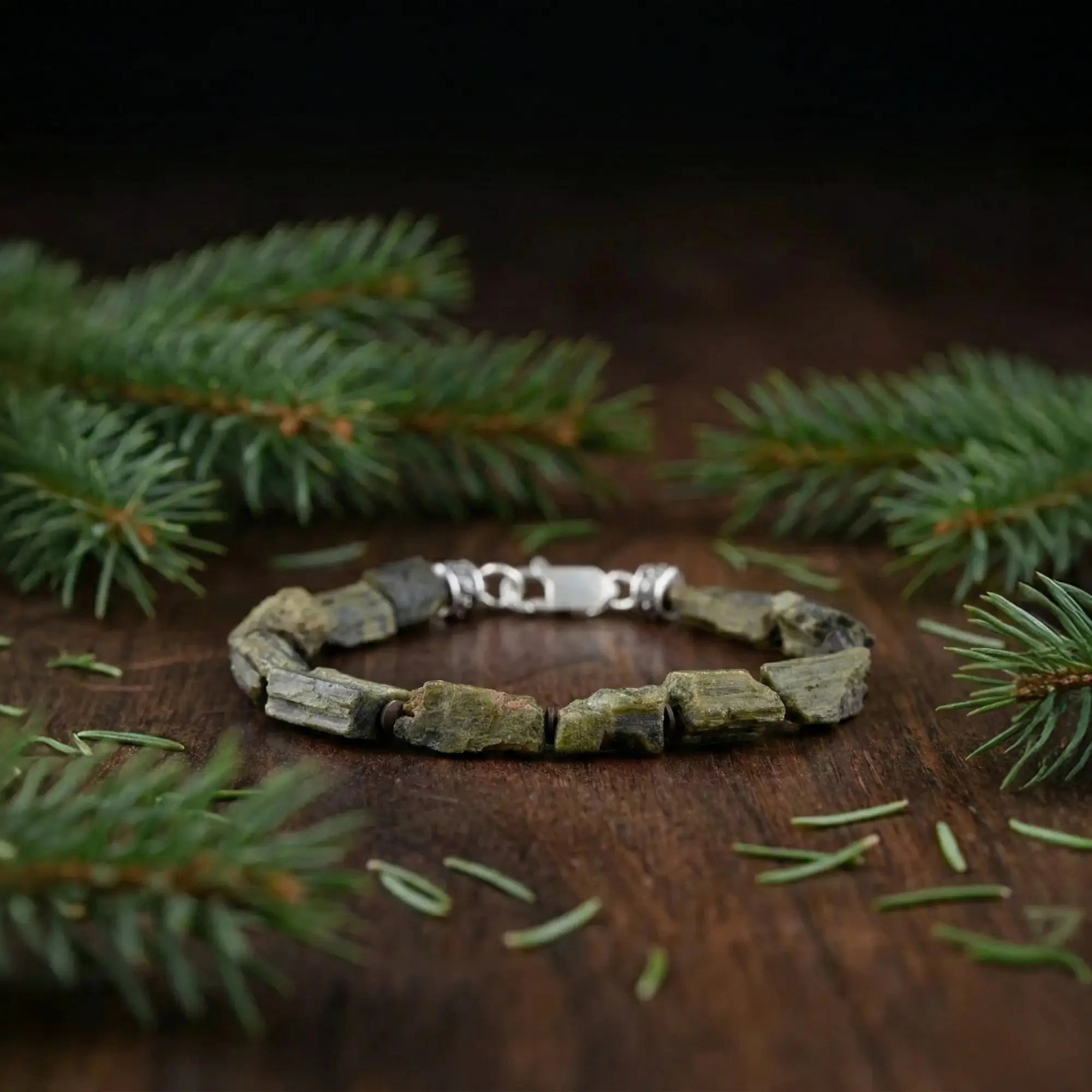 Raw Green Tourmaline Bracelet VII (10-16mm)