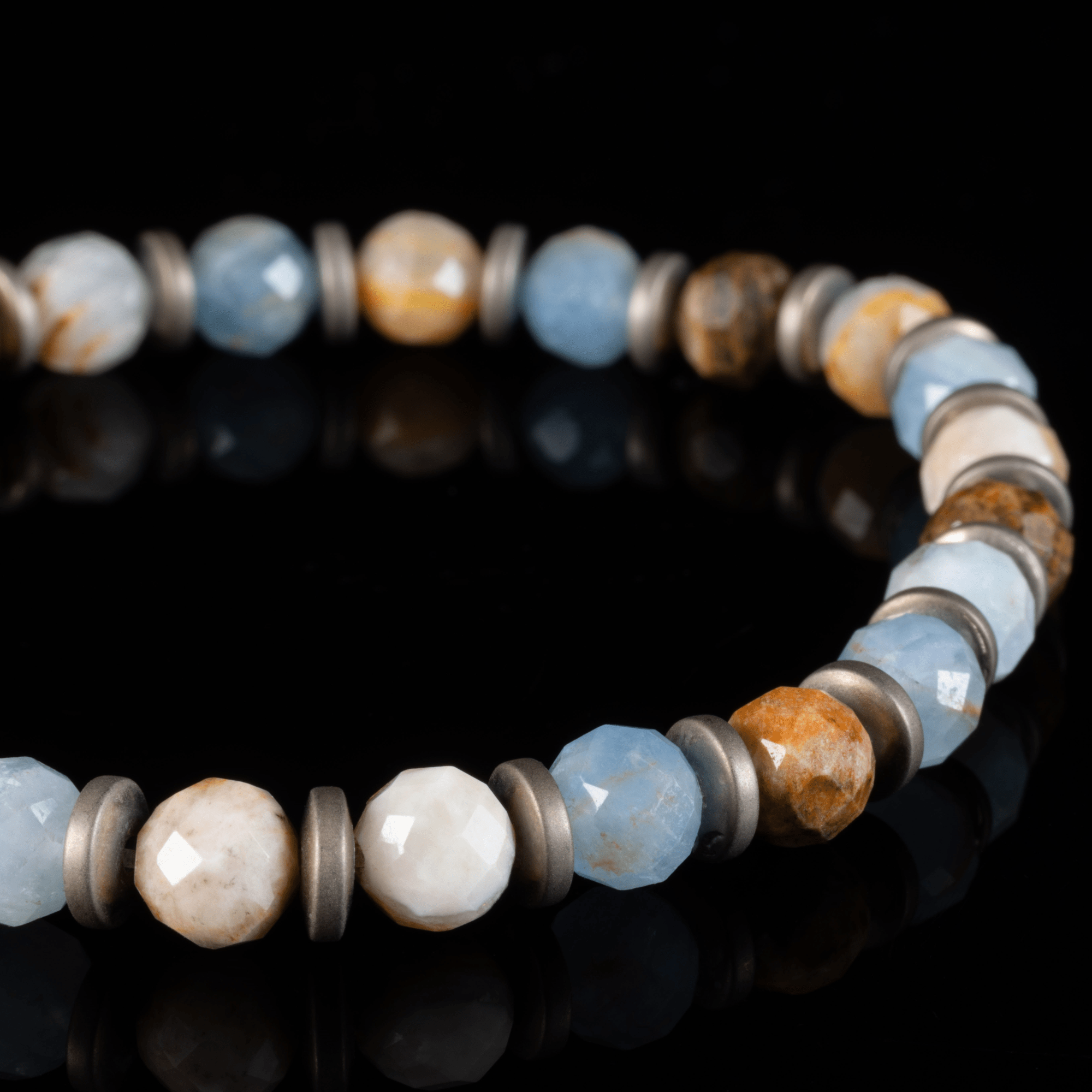 Lemurian Aquatine Calcite Bracelet III (6.5-7mm)