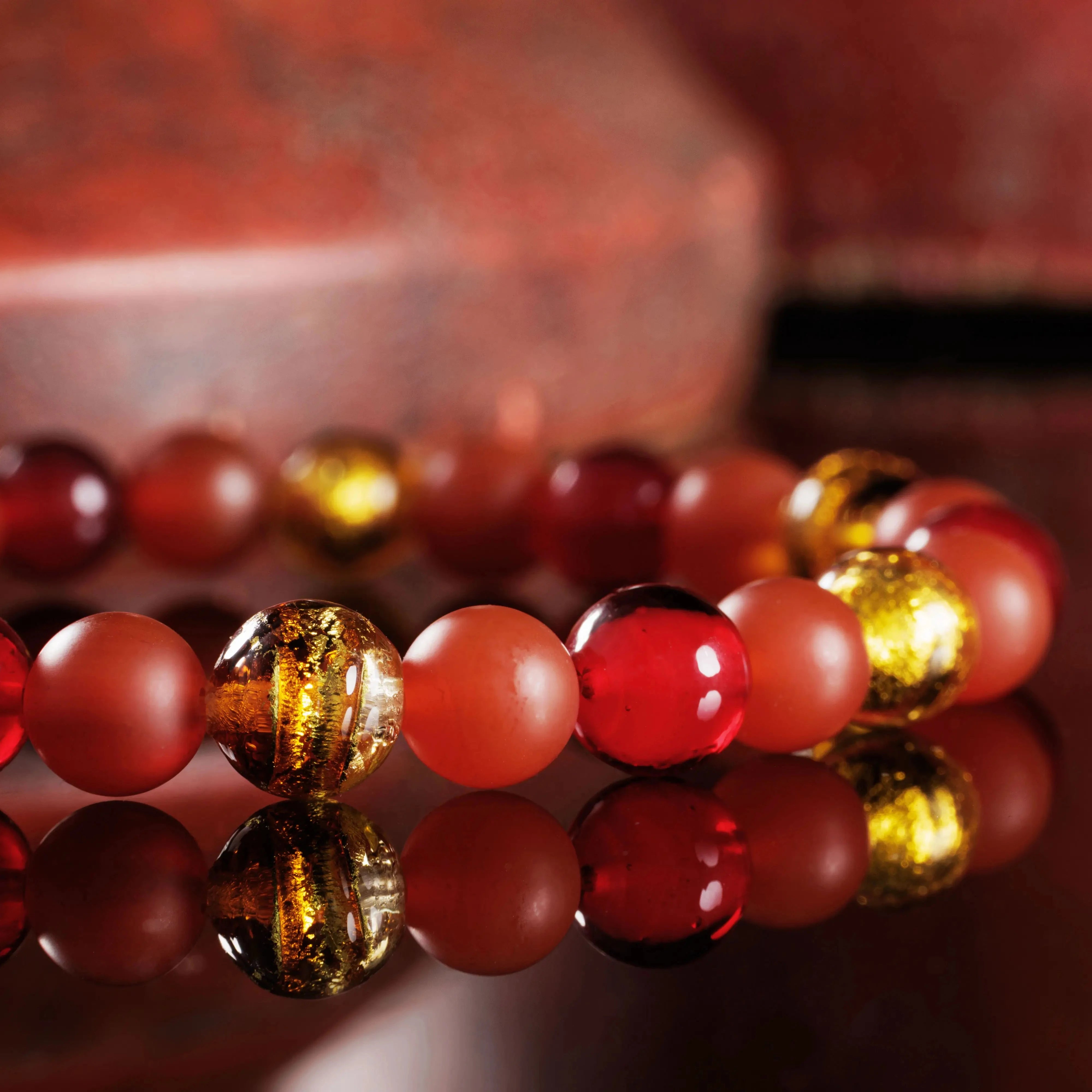 Golden Murano - Carnelian Bracelet I (8mm)