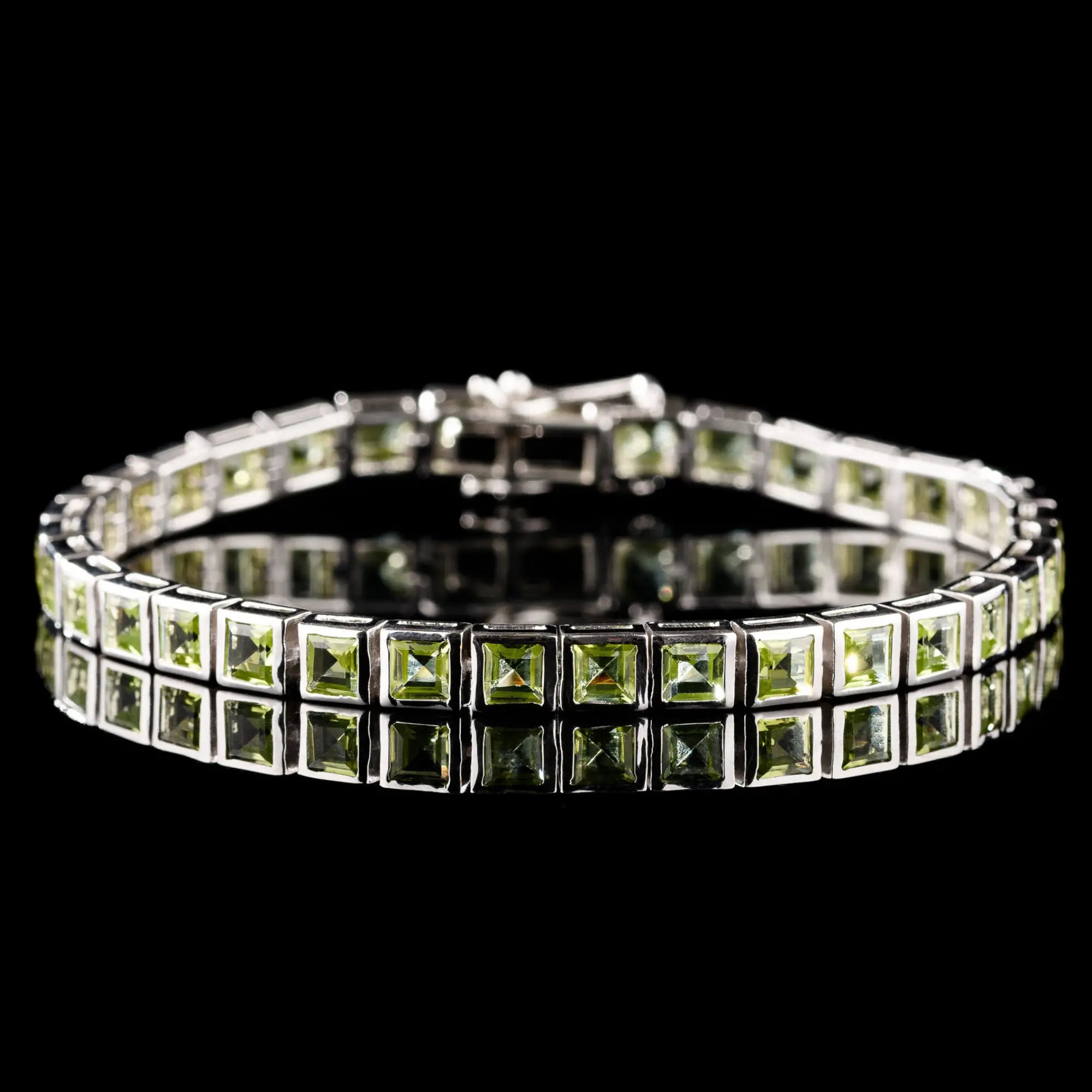 Peridot - Silver Tennis Bracelet II