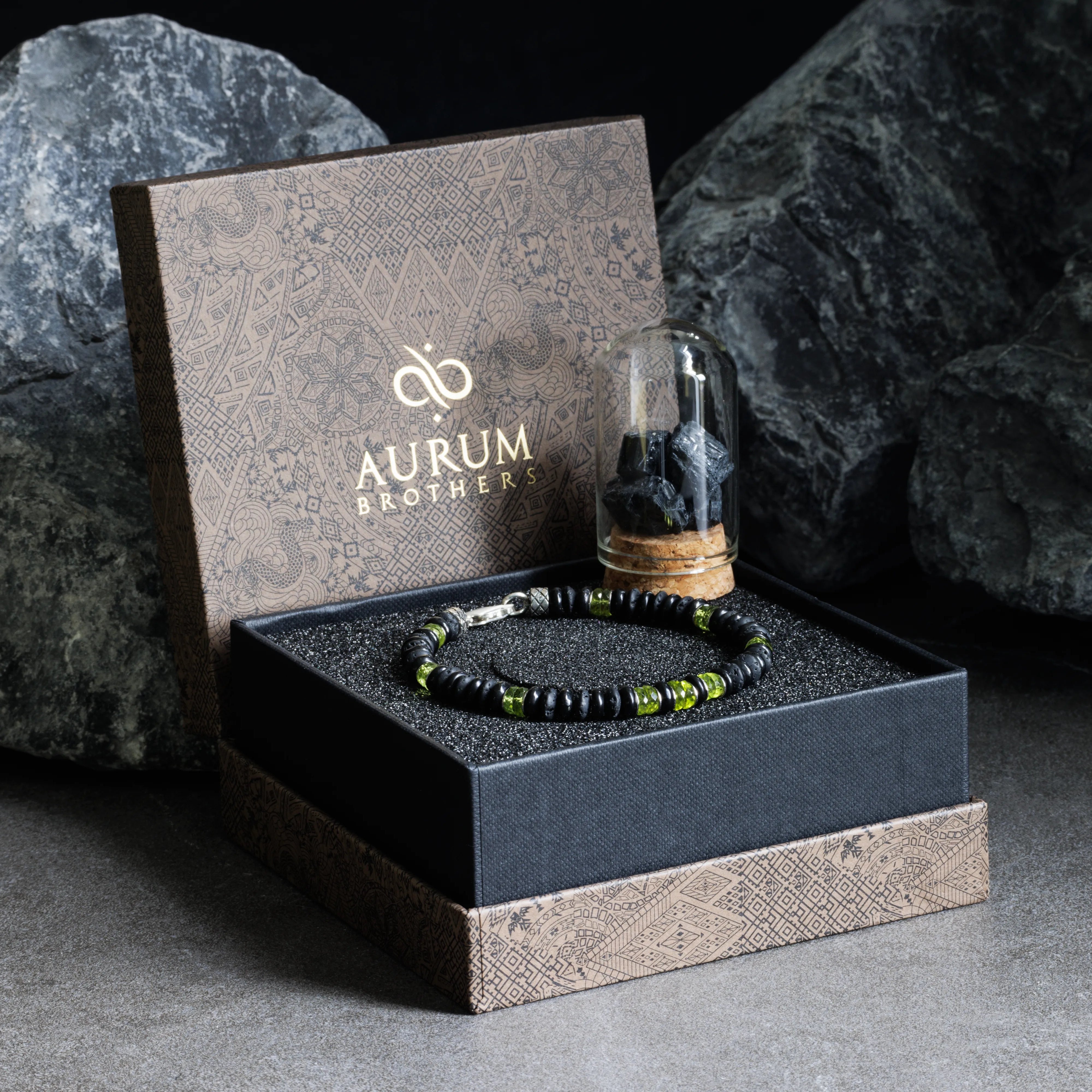 Peridot - Black Bracelet I (5-6mm)