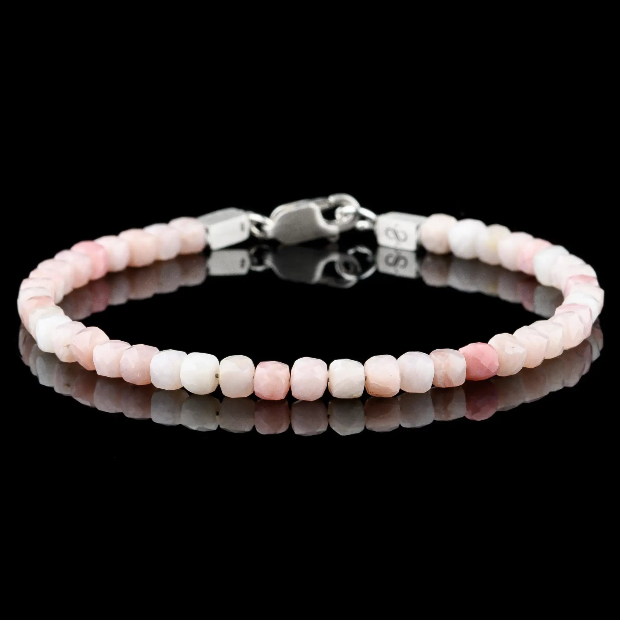 Pink Opal Cube Bracelet III (4mm)