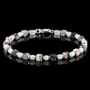 Porcelain Jasper - White Moonstone Bracelet I (4mm)