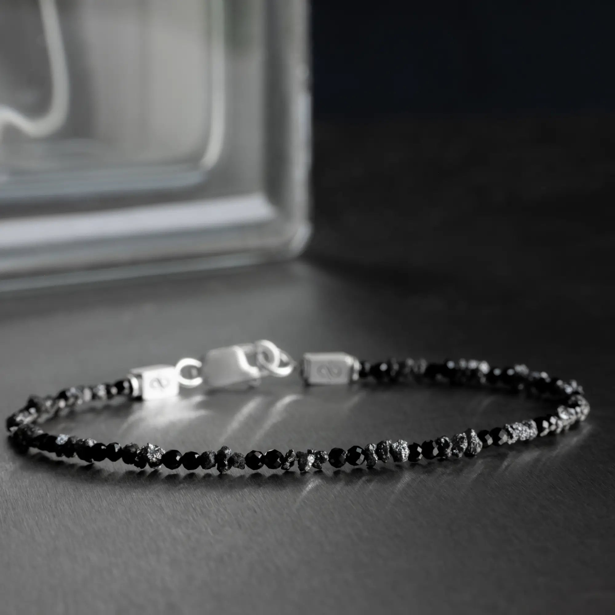 Raw Black Diamond - Black Spinel Bracelet II (2-3mm)