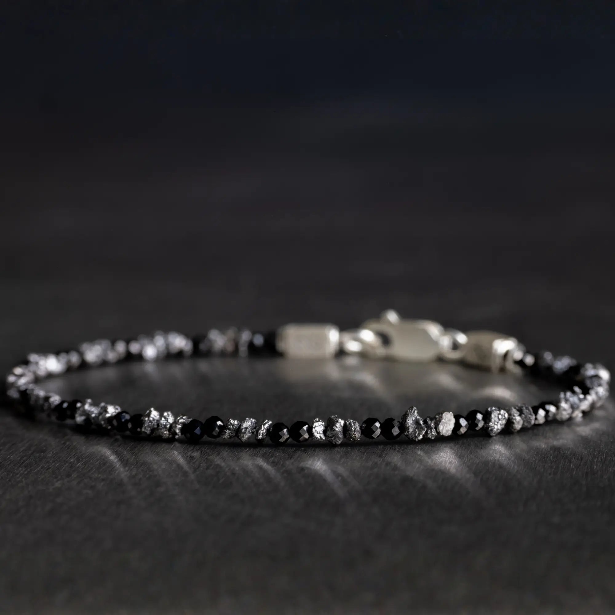 Raw Black Diamond - Black Spinel Bracelet II (2-3mm)