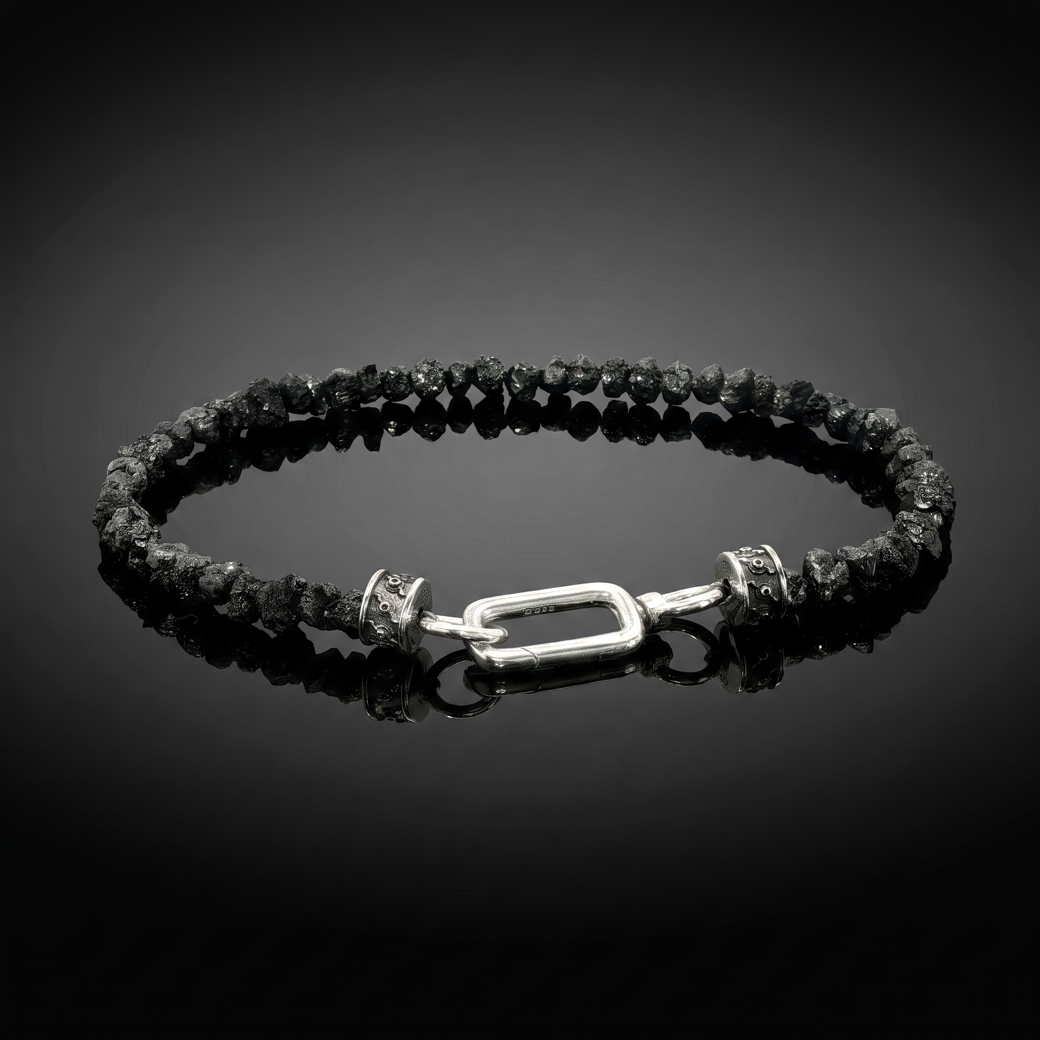 Raw Black Diamond Bracelet 25 carats (4-5mm)
