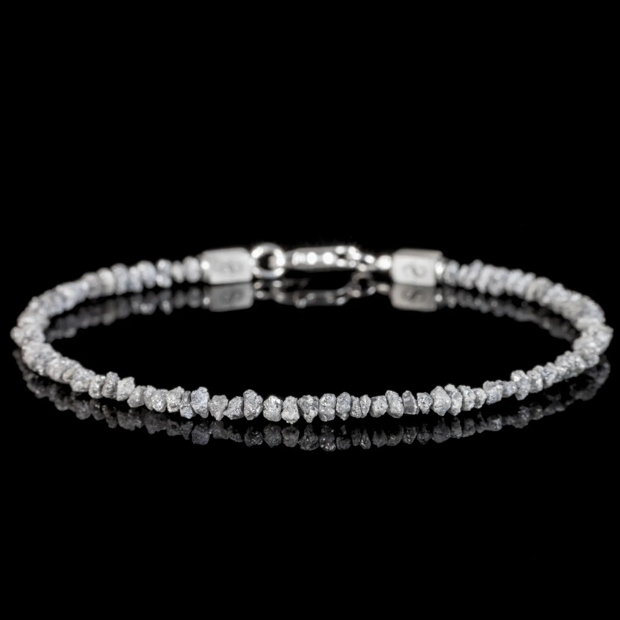 Raw Silvery Diamond Bracelet I (2-3mm)