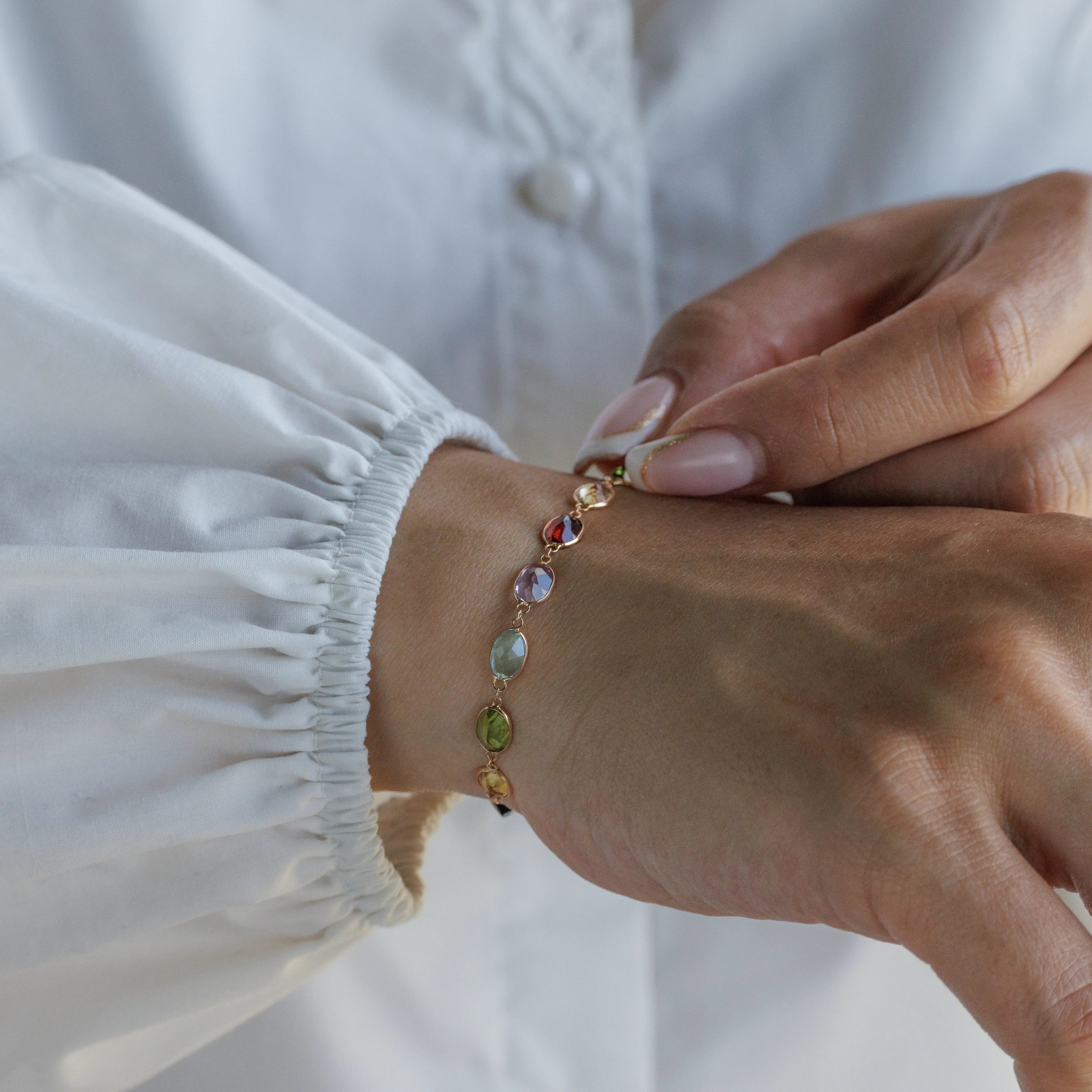 Rose Gold Multicolor Bracelet V (7x5mm)