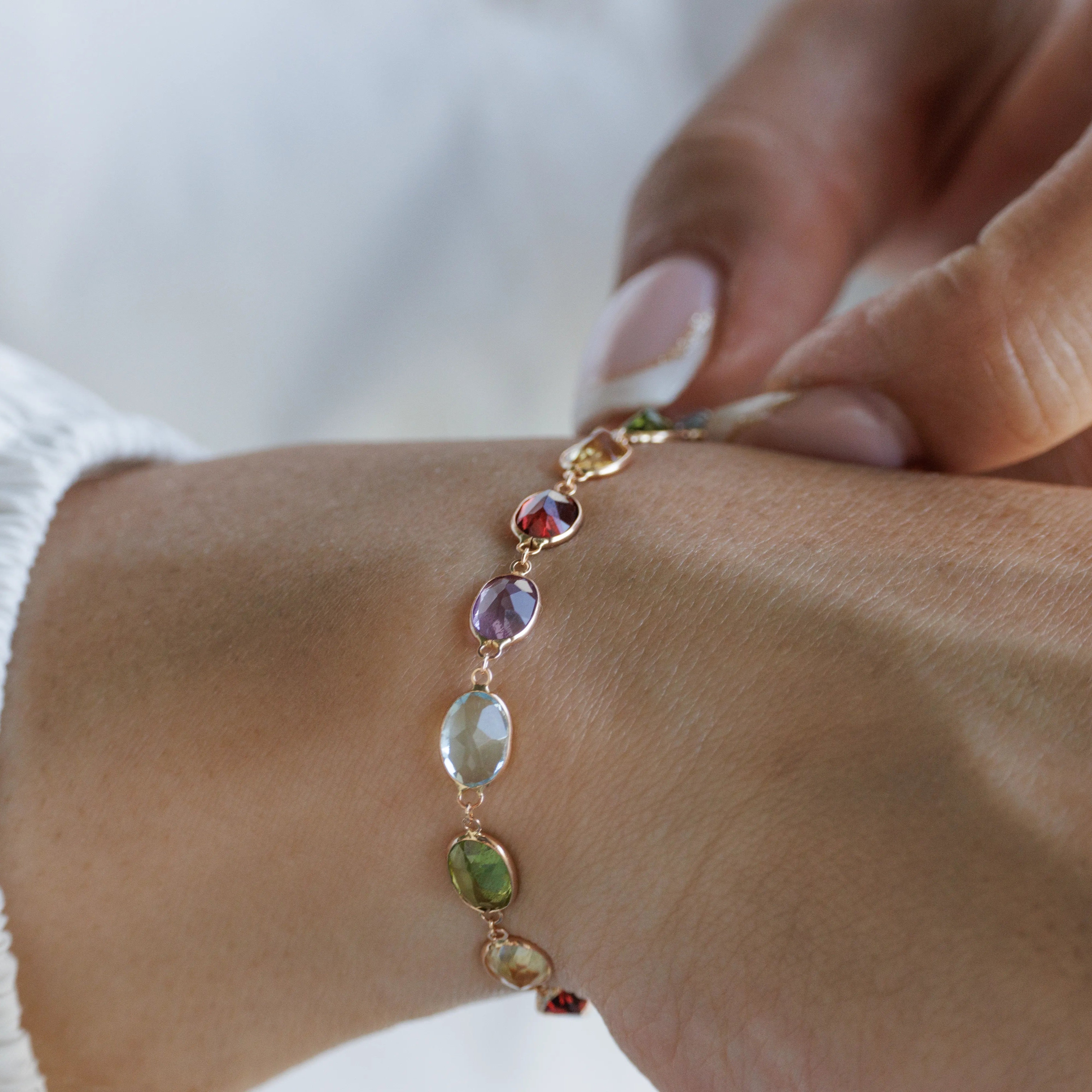 Rose Gold Multicolor Bracelet V (7x5mm)