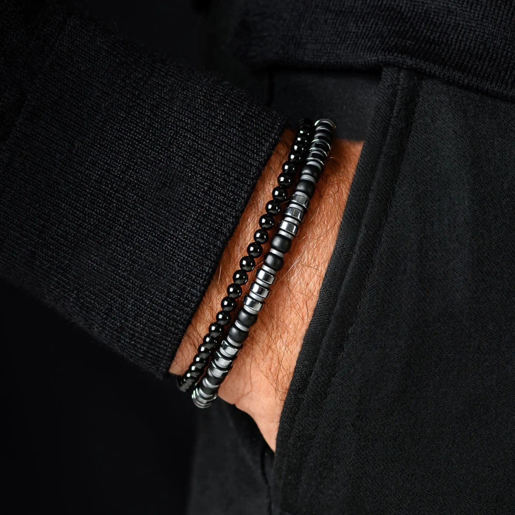 Dark Hematite Black Bracelet I (6mm)