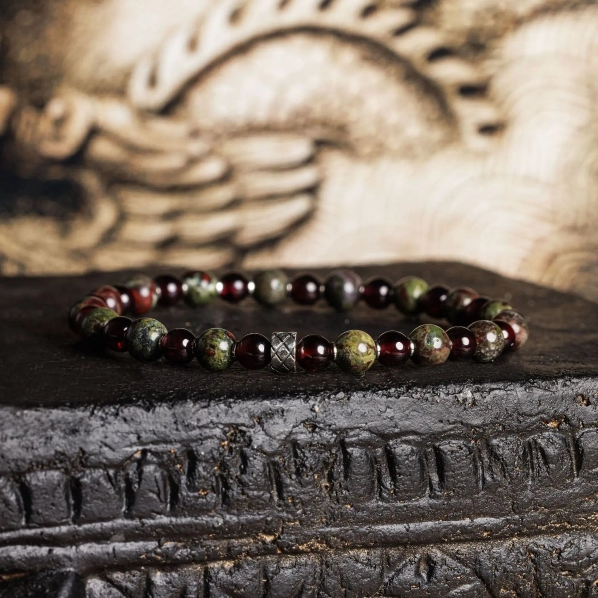 Dragon Blood Jasper - Red Garnet Bracelet X (6mm)A