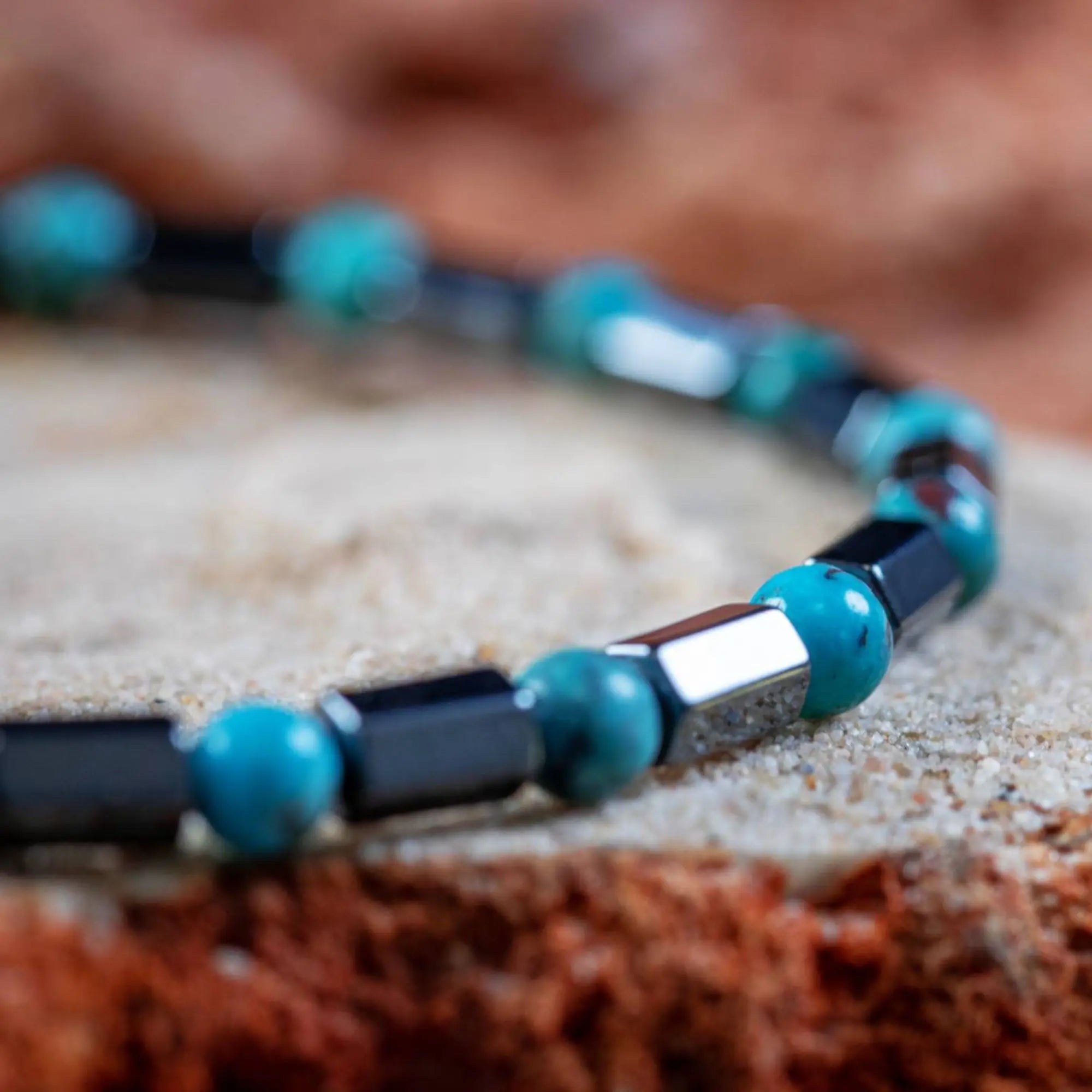 Turquoise Hexagon Bracelet IX (4mm)