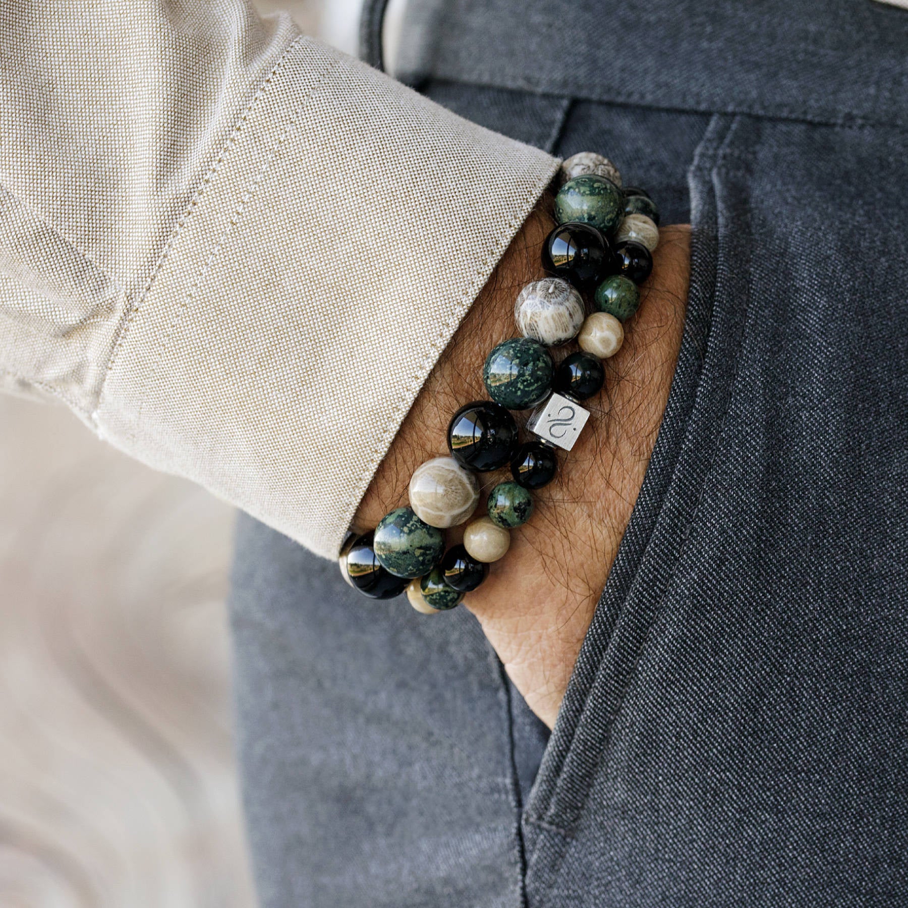 Classic Mixed Unus, 12mm, Silver bracelet (1916601303094)