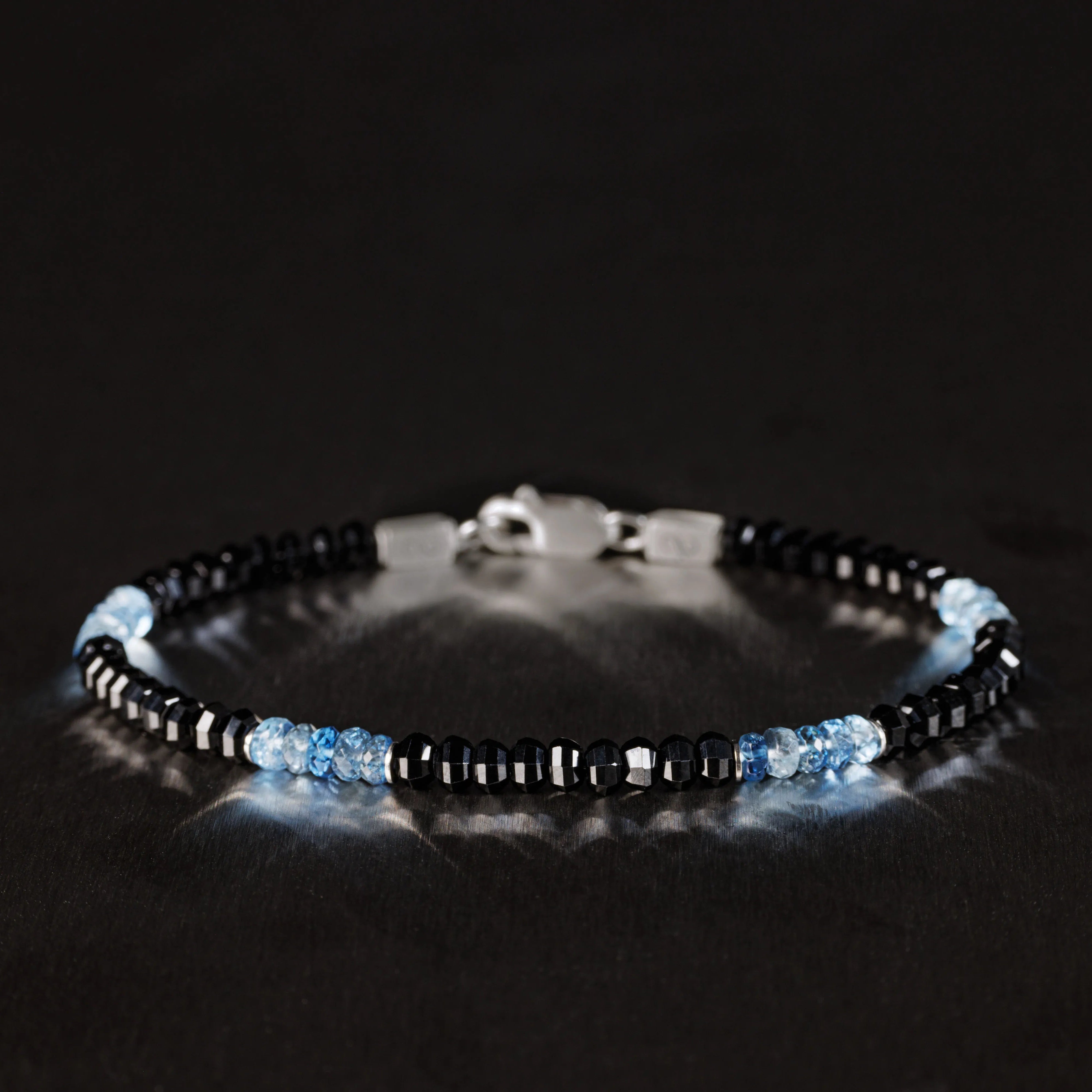 Aquamarine - Black Bracelet III (3-4mm)