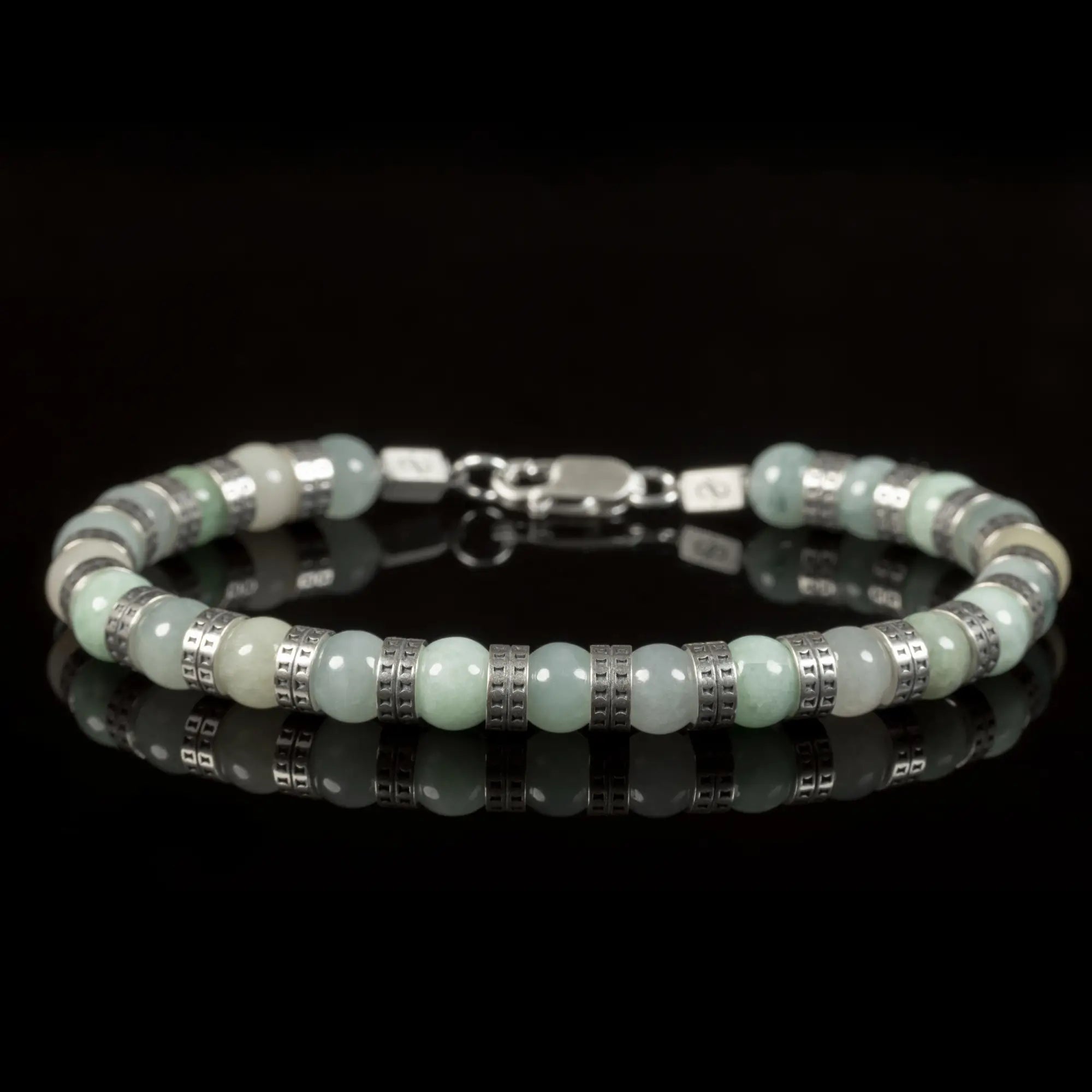 Armored Burmese Jade Bracelet V (7mm)