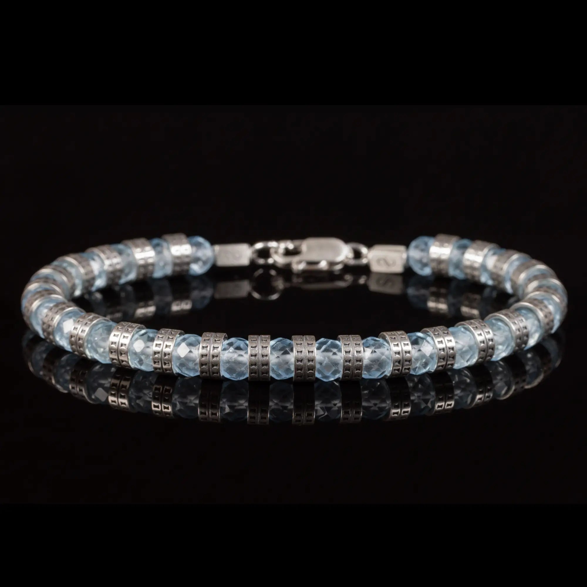 Armored Swiss Blue Topaz Bracelet I (6mm)