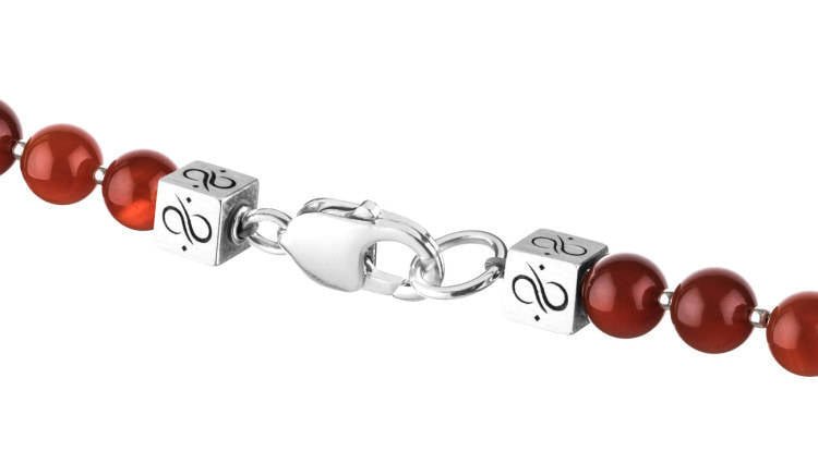 Prime Carnelian and Silver, 8mm, Silver necklace (4361416835126)