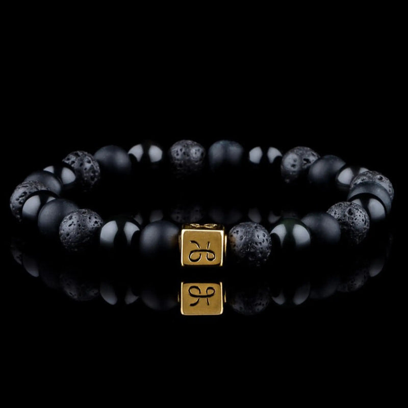 Black Mixed Gold Vermeil Bracelet (8mm)