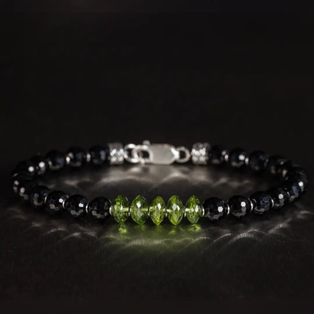 Black Spinel - Peridot Bracelet II (6-8mm)