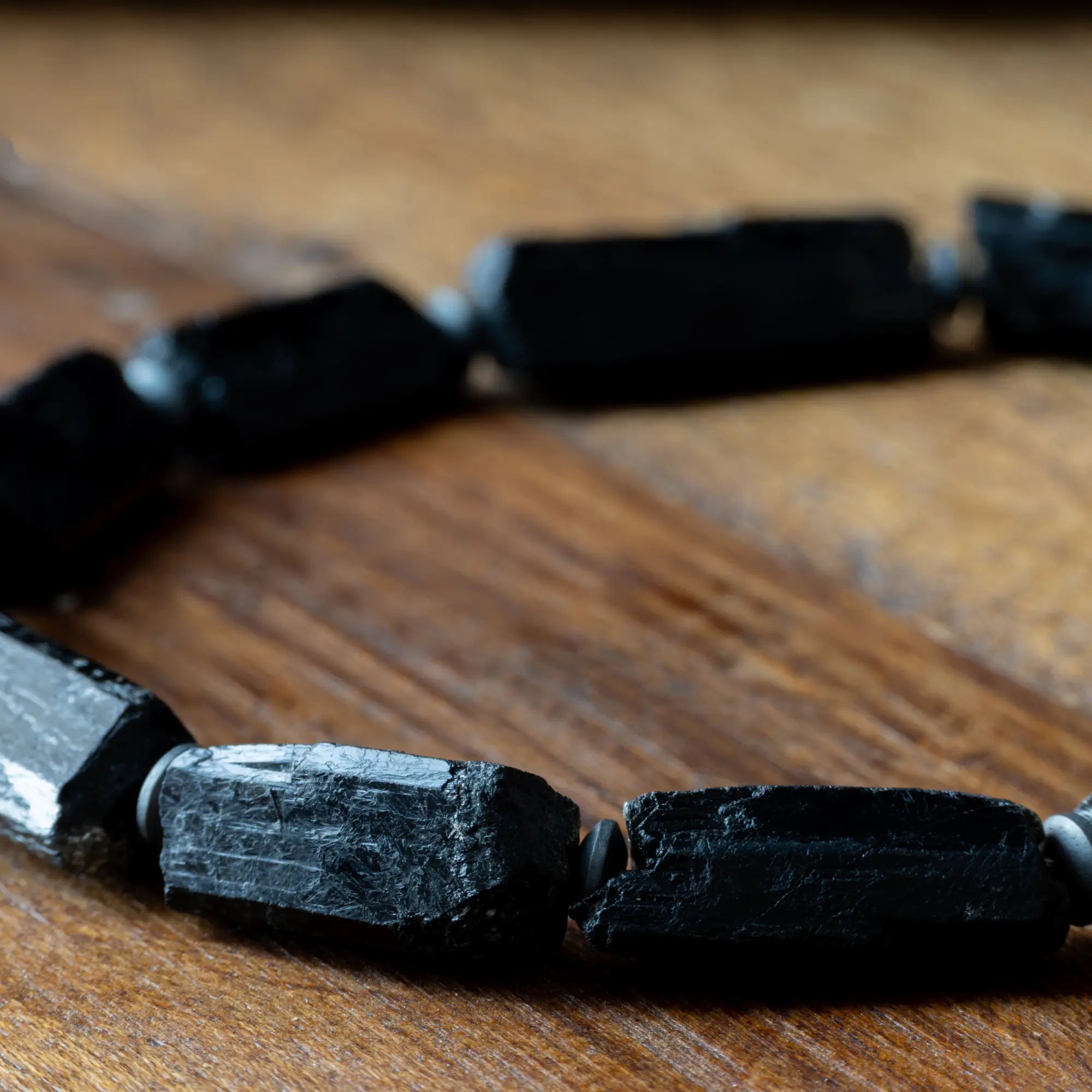 Raw Black Tourmaline Bracelet XXI (14-15mm)