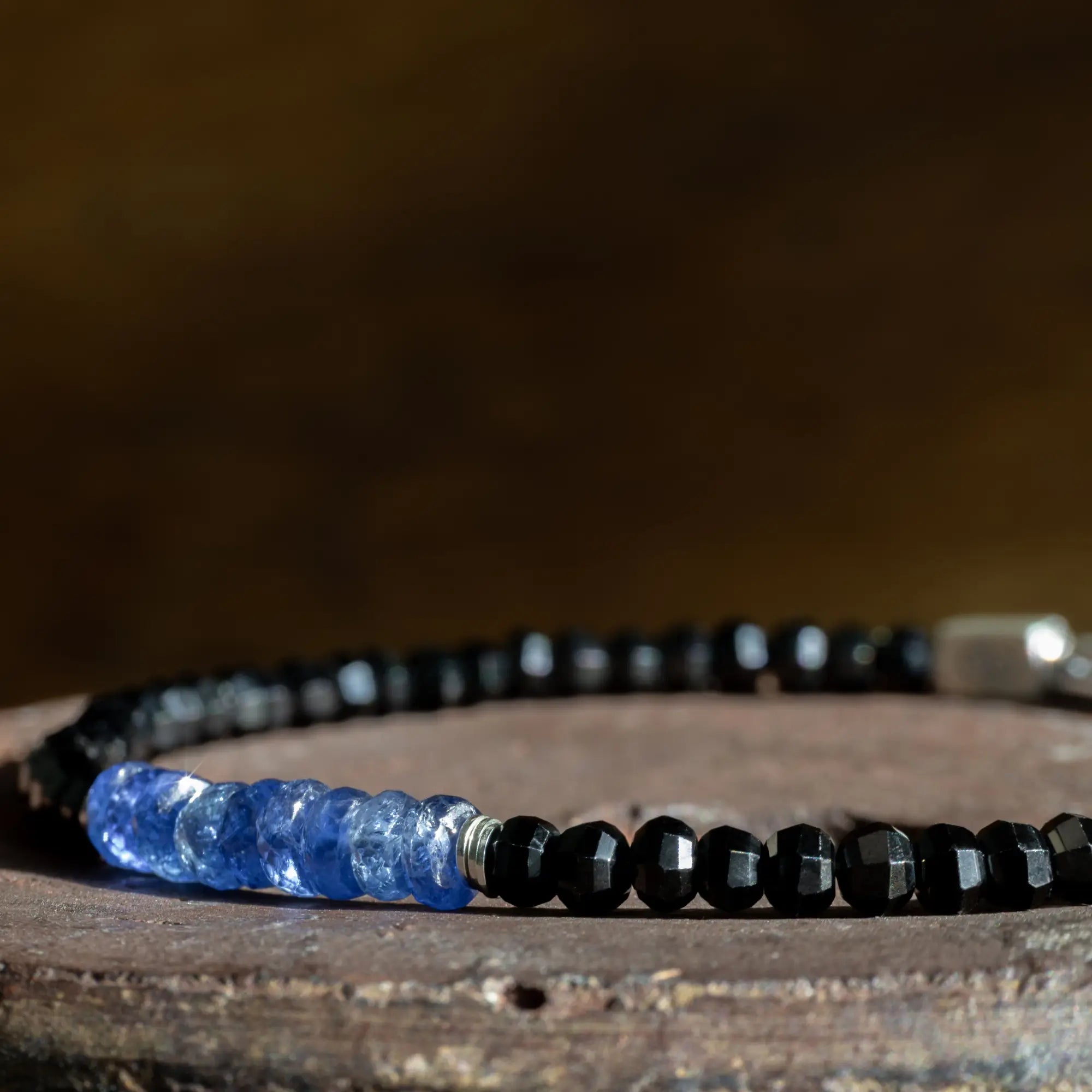Blue Sapphire - Black Spinel Bracelet XXII (4mm)