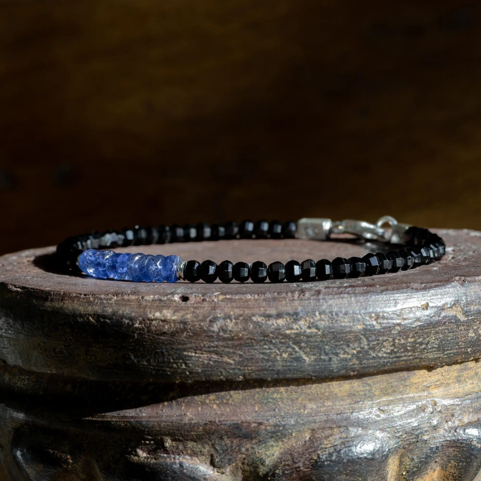 Blue Sapphire - Black Spinel Bracelet XXII (4mm)