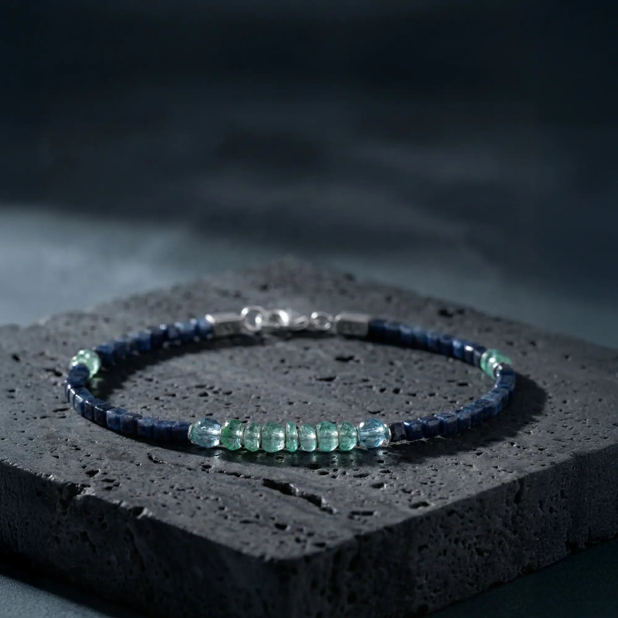 Blue Sapphire-Emerald-Topaz Bracelet I (3-4.5mm)
