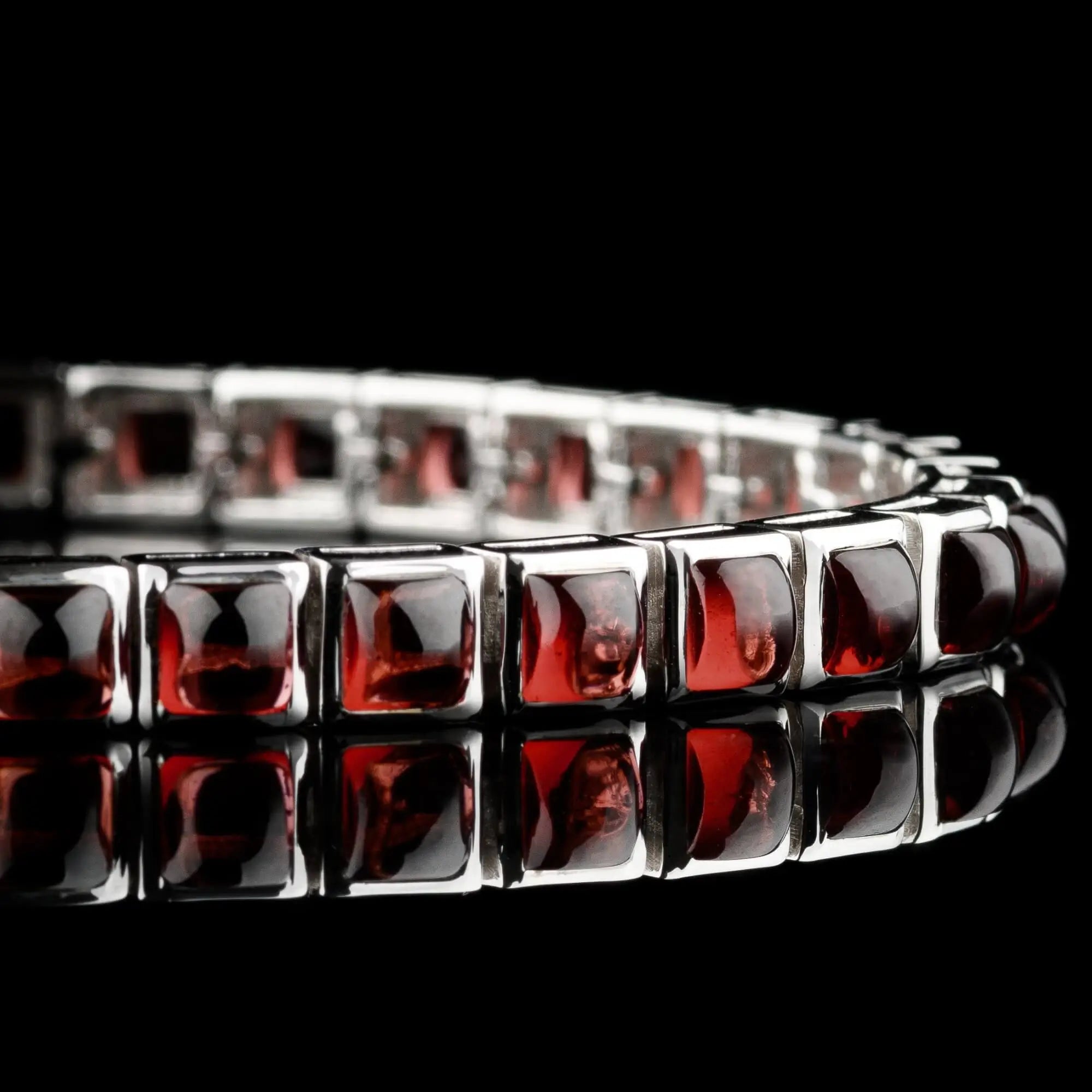 Garnet - Silver Tennis Bracelet I