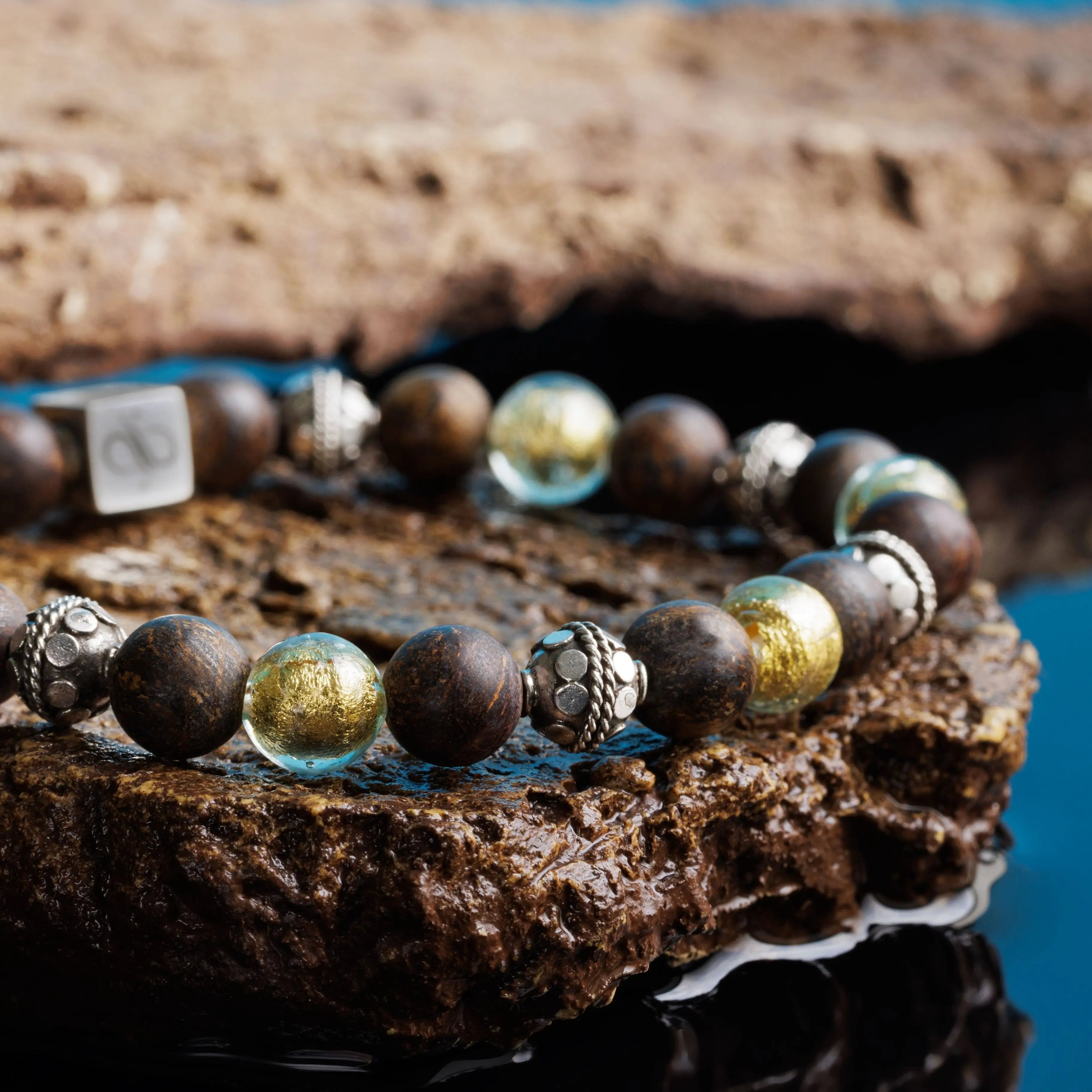 Golden Murano - Matte Bronzite Bracelet I (8mm)