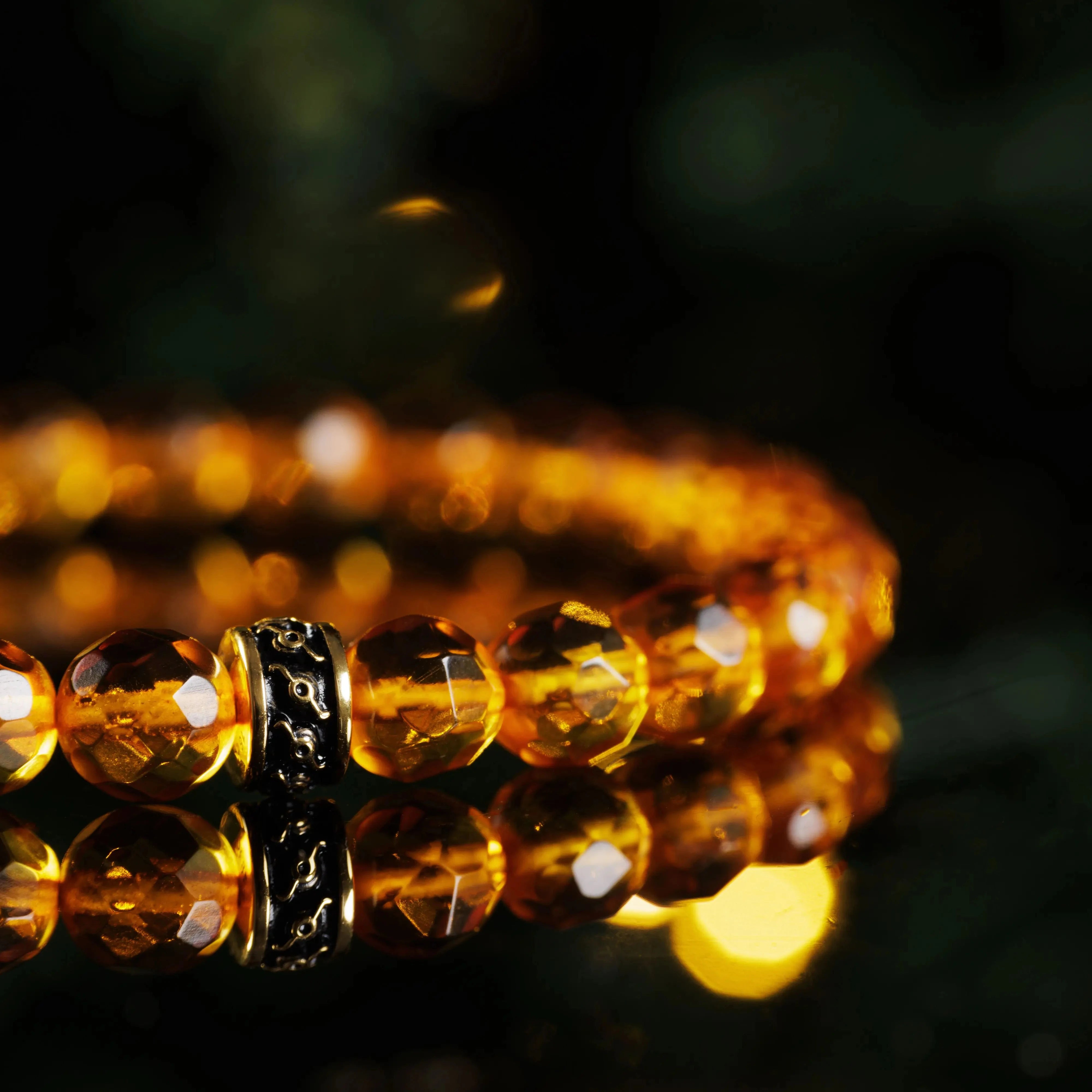 Amber Gold Bracelet (6mm)