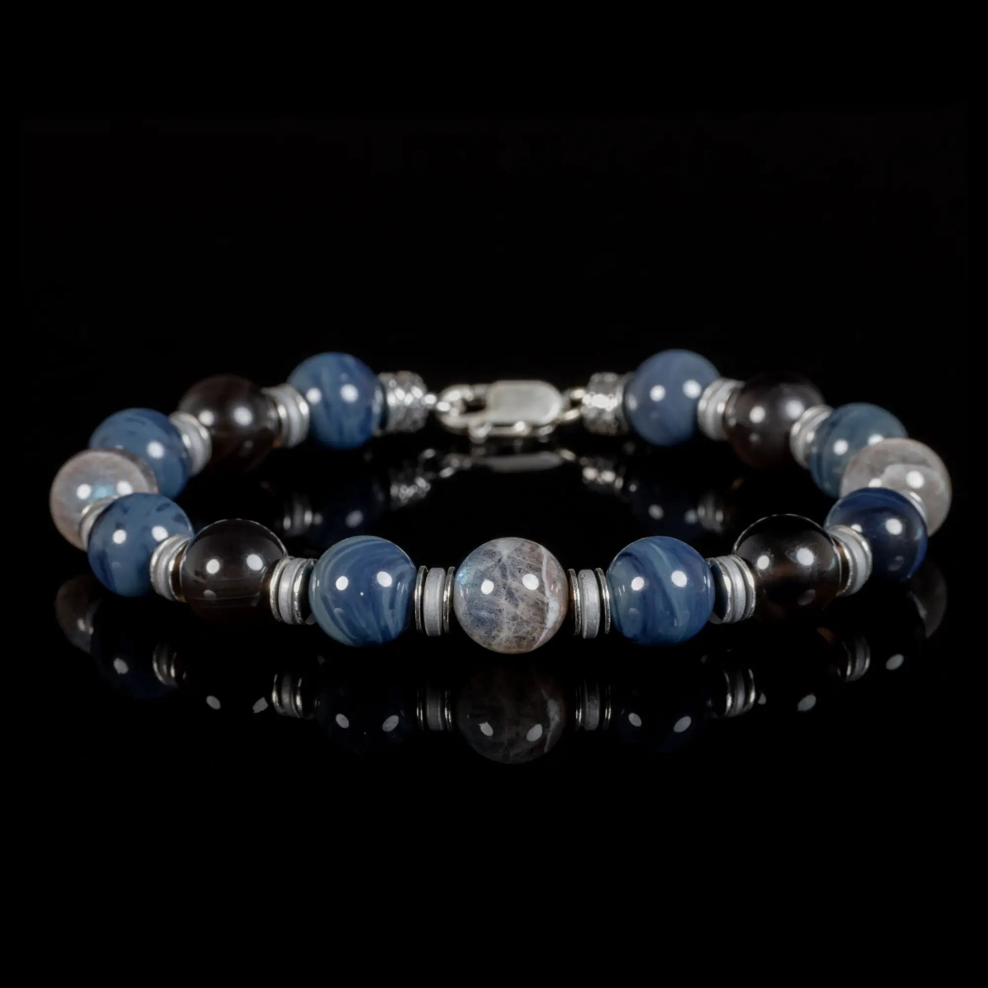 Iced Obsidian - Sieberstein - Banded Labradorite Bracelet II (10mm)