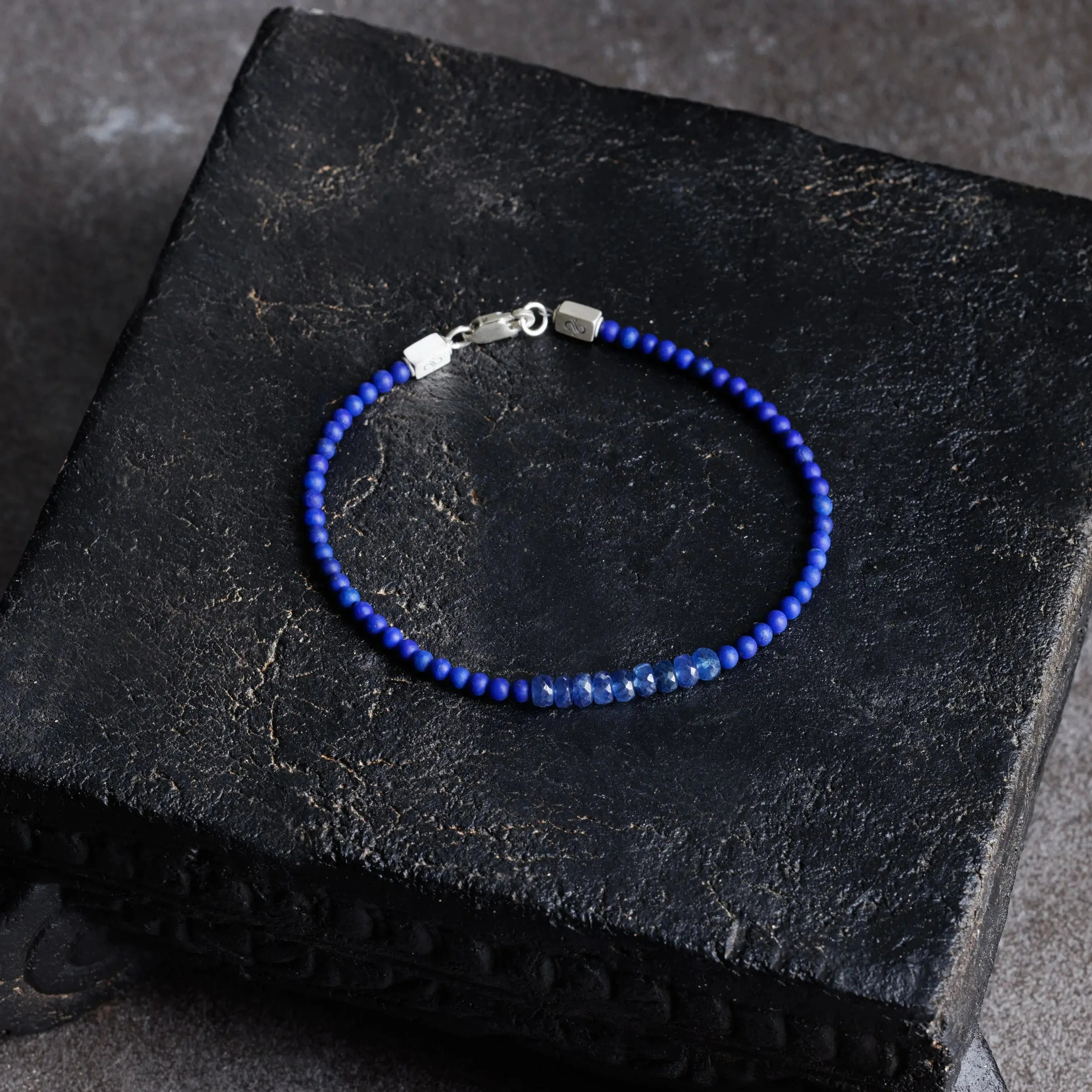 Matte Lapis Lazuli - Blue Sapphire Bracelet I (3-4mm)