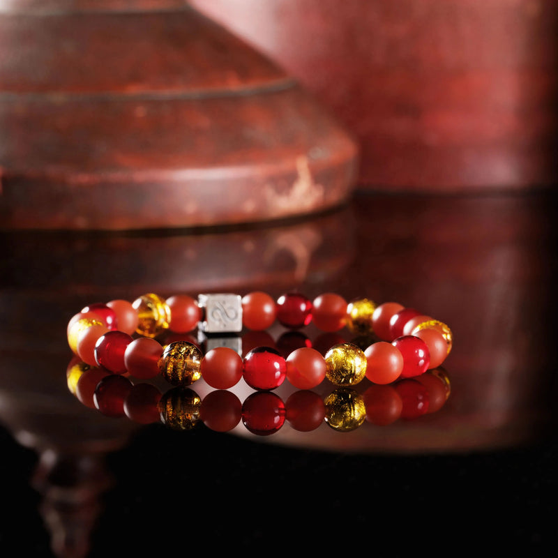 Golden Murano - Carnelian Bracelet I (8mm) - Primary Specimen