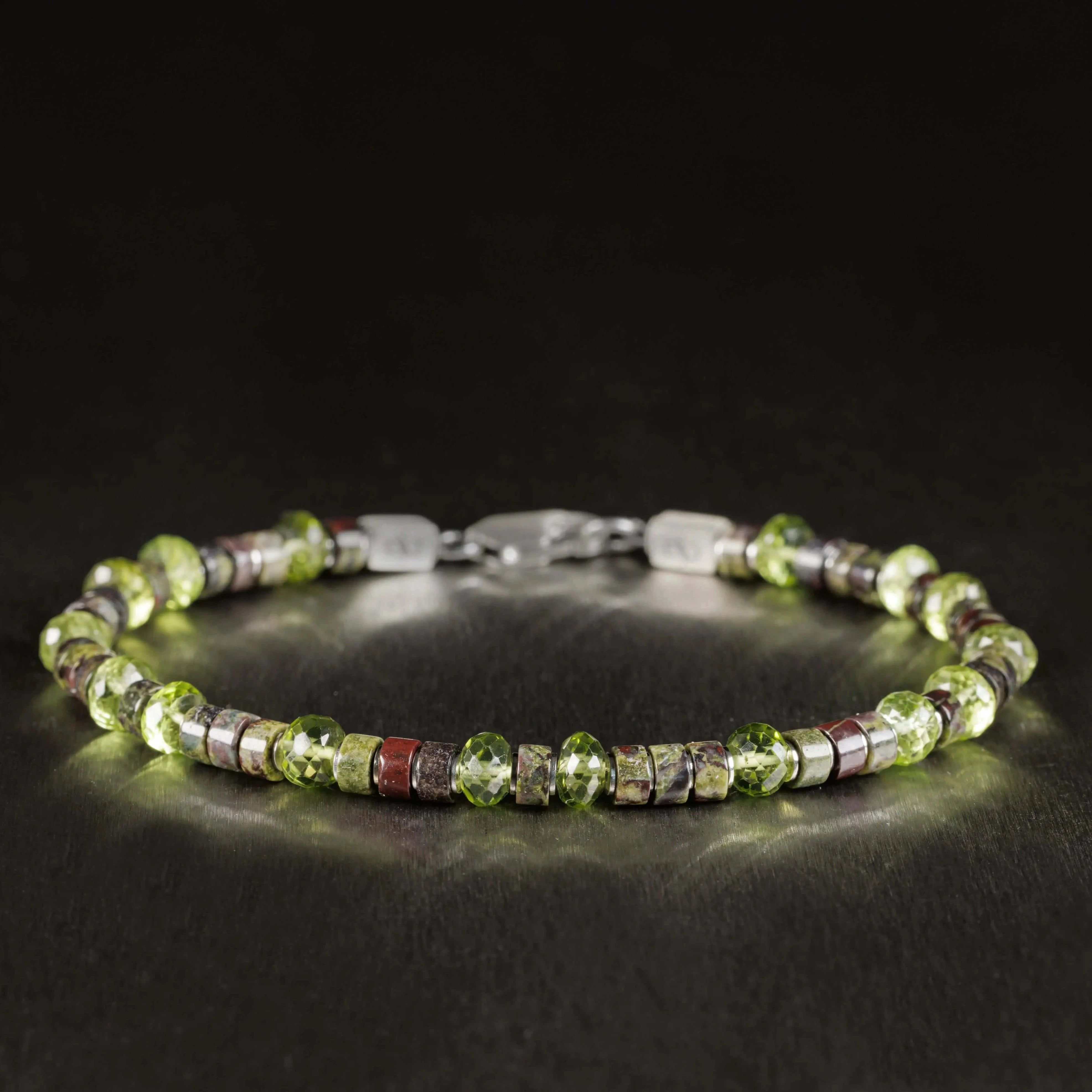 Peridoto - Pulsera de Jaspe Sangre de Dragón I (4-5mm)