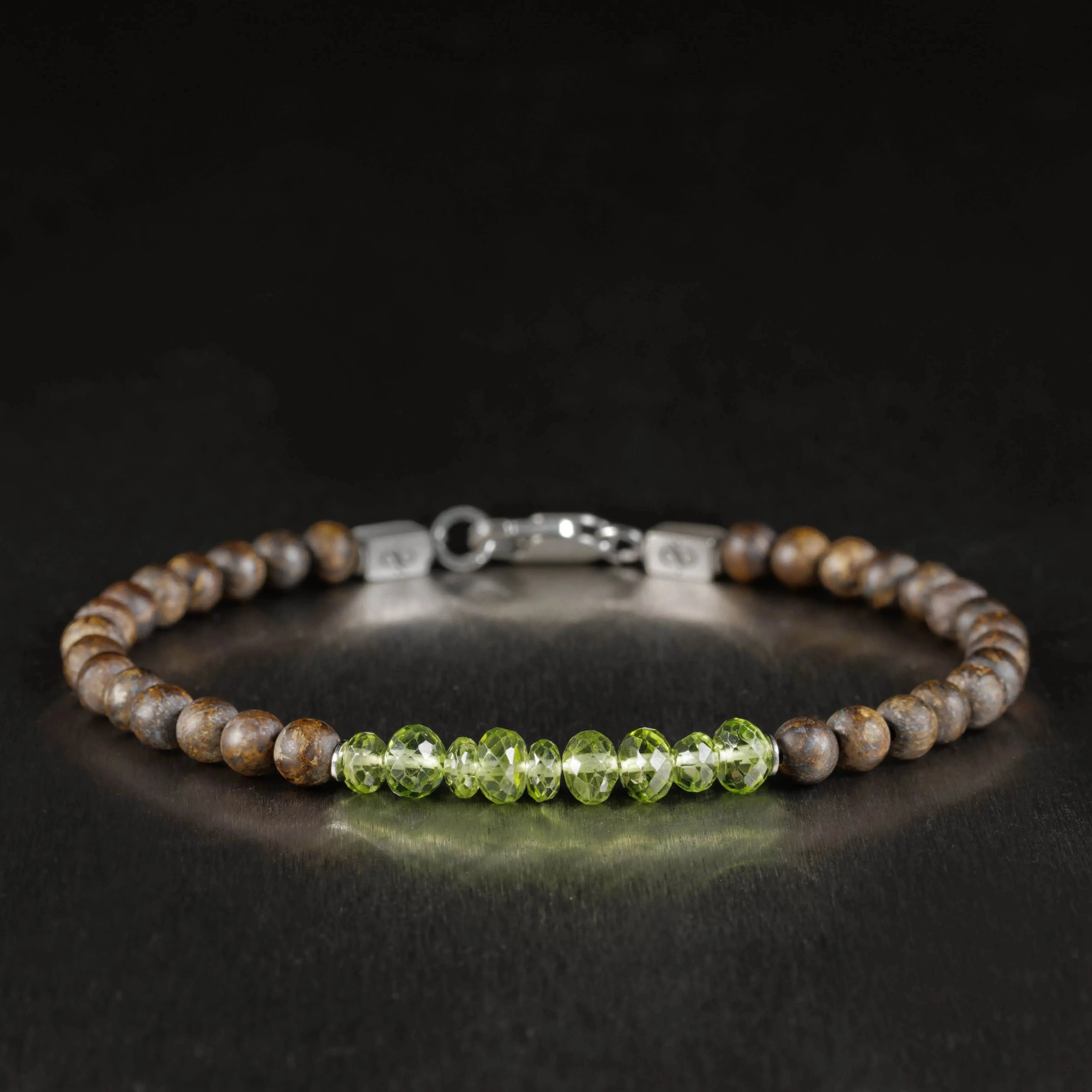 Peridot - Matte Bronzite Bracelet III (4-5mm)