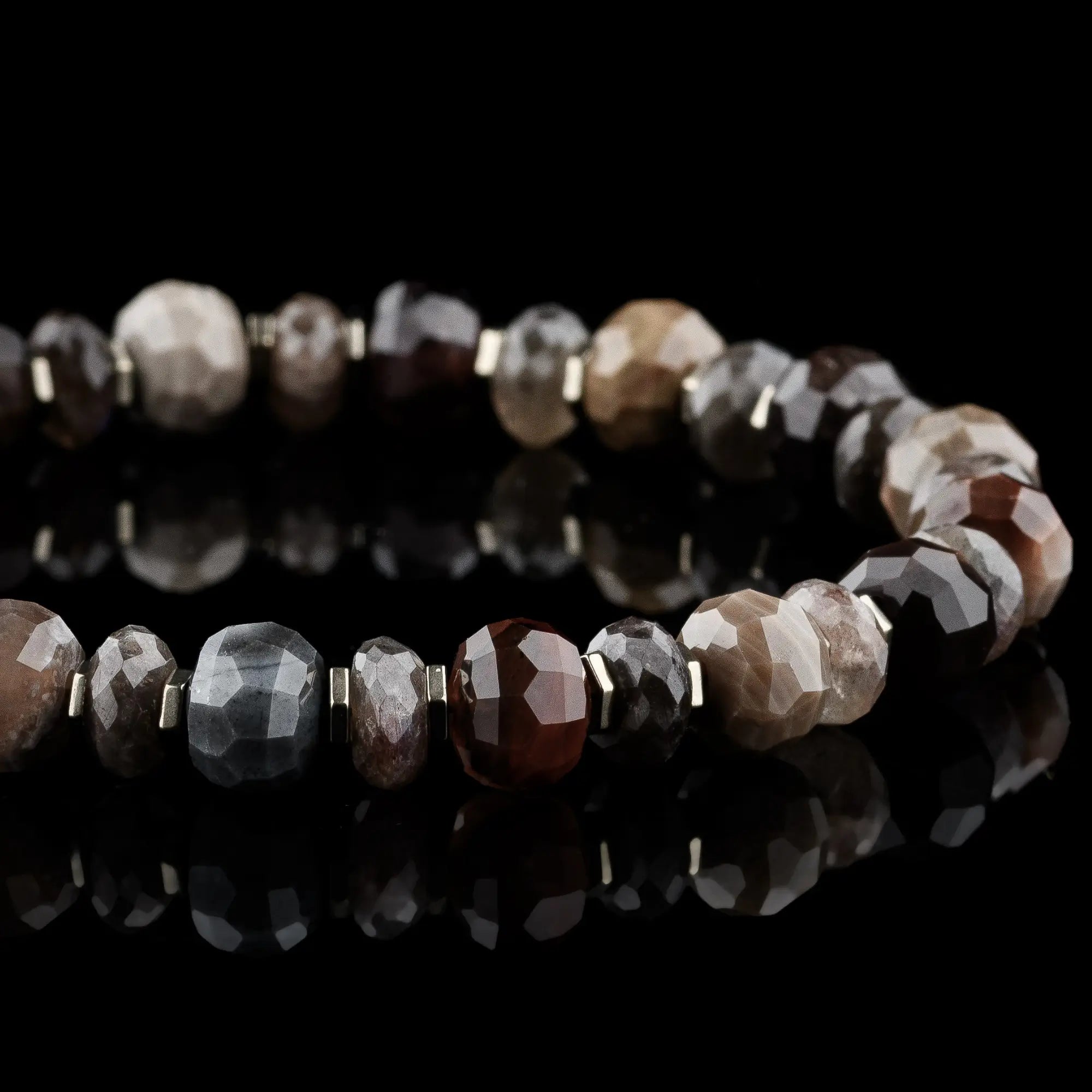 Petrified Wood - Labradorite Bracelet I (7-8mm).