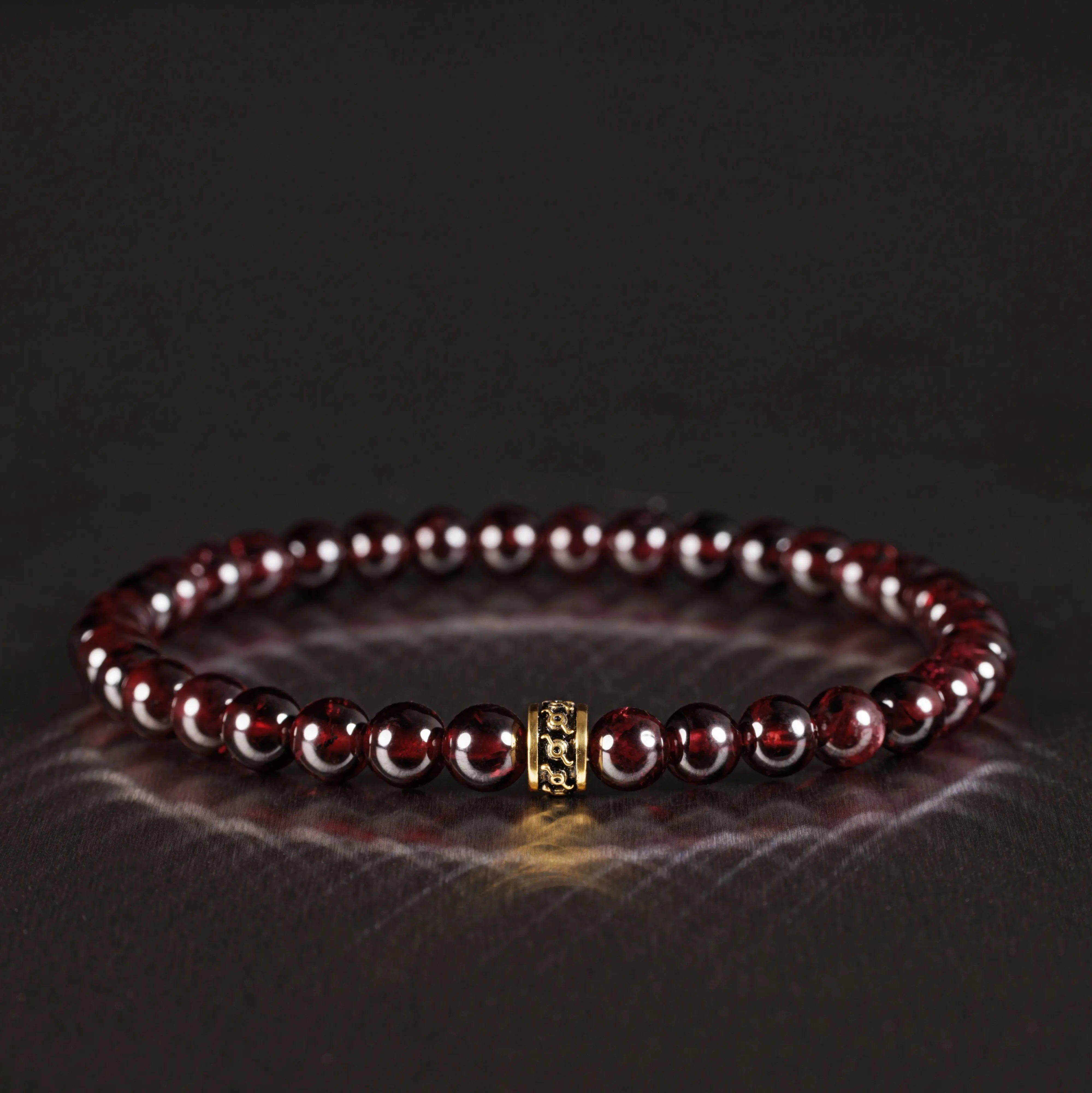 Red Garnet Gold Bracelet II (6mm)