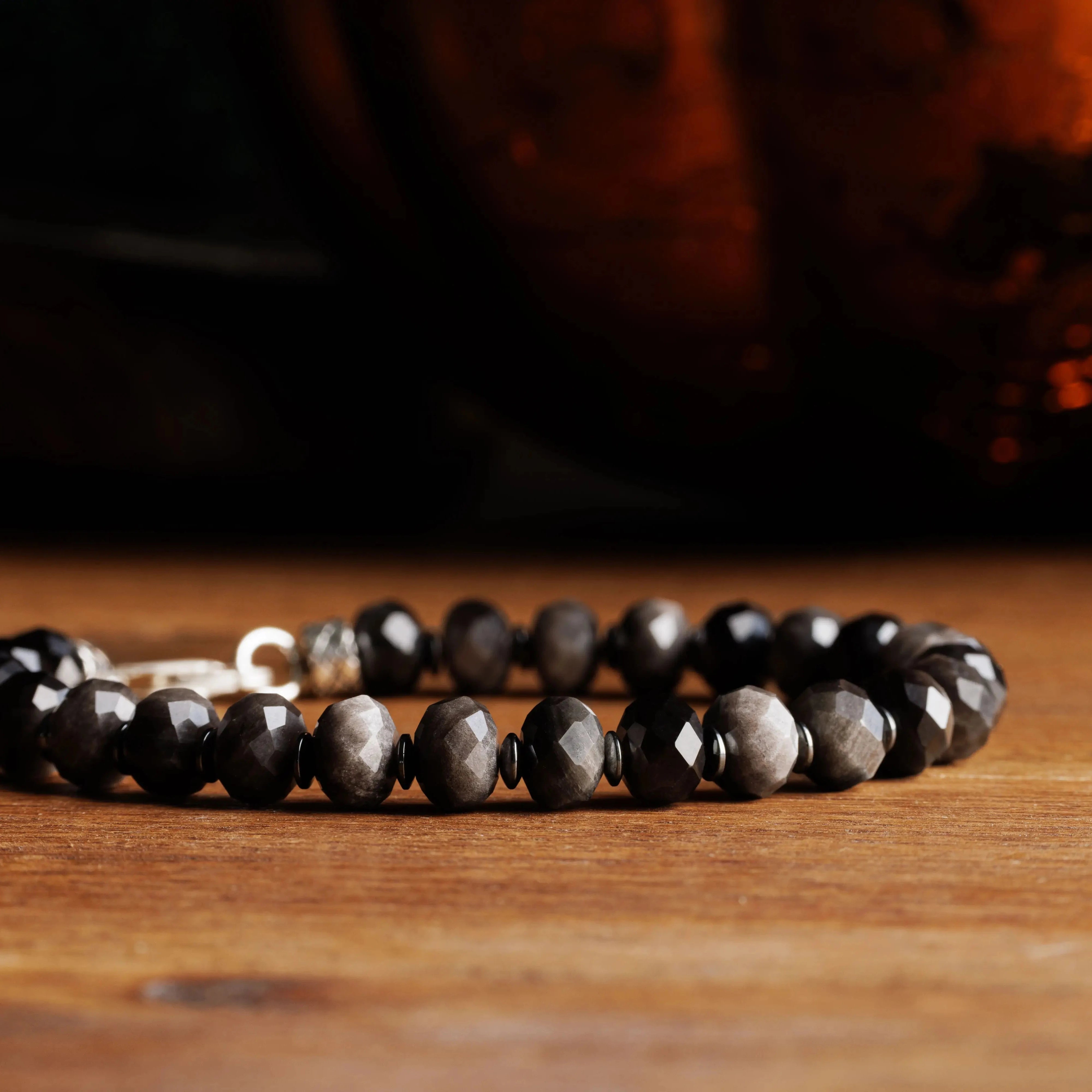 Silver Sheen Obsidan Bracelet I (8mm)